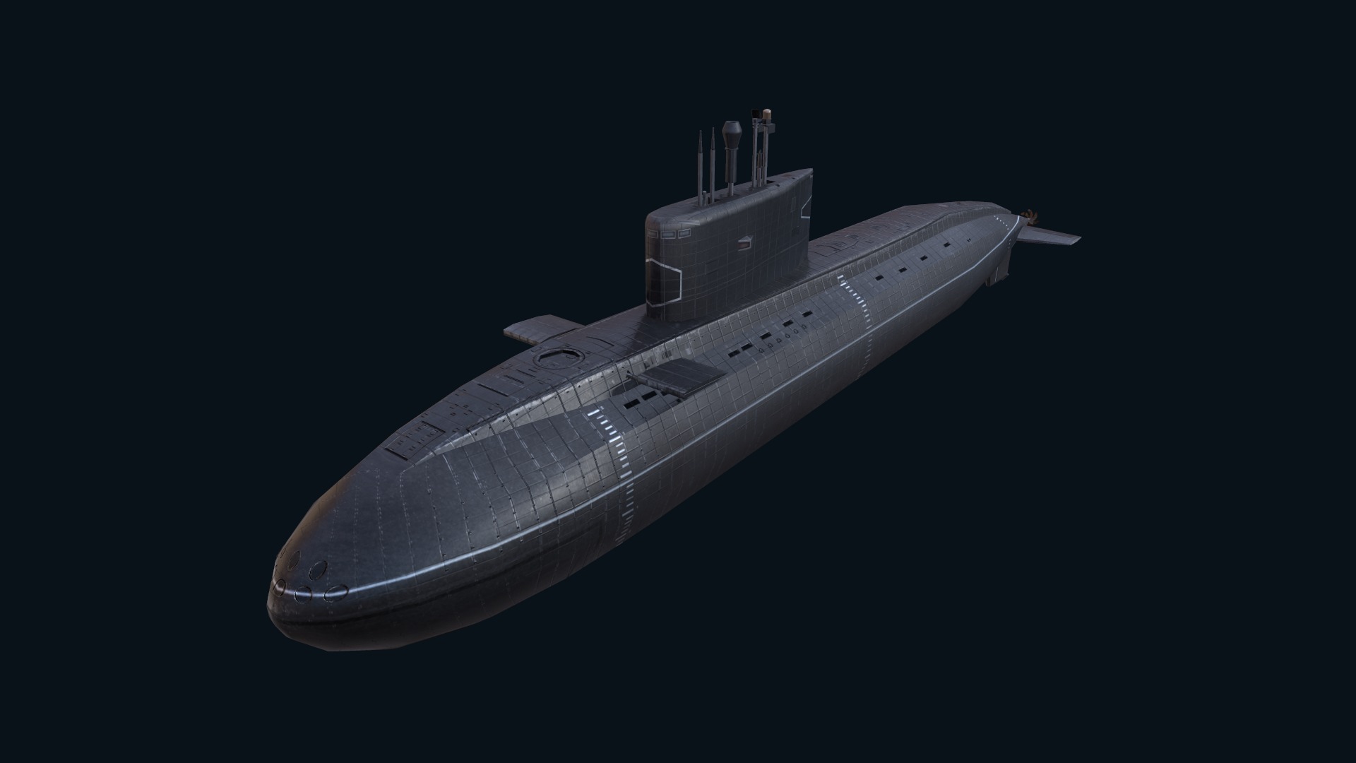 Asset - Army - Submarine - Kilo Class Low-poly 3D model_42