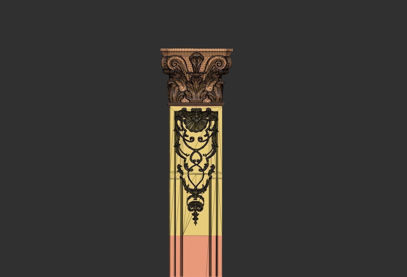 Columns Classical  Decoration N58- 57- 56 Low-poly 3D model_1