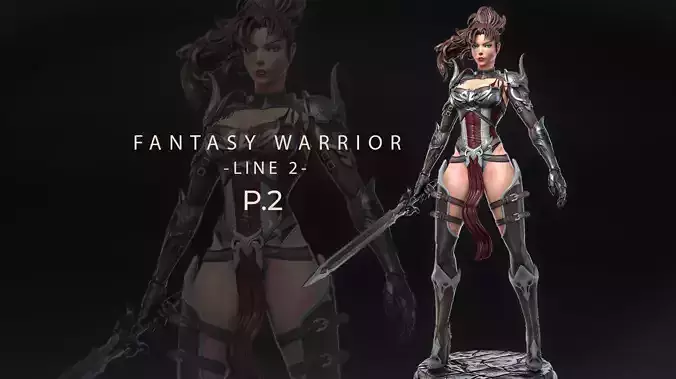 Fantasy Warrior - Line 2 - F2 -  3D print model