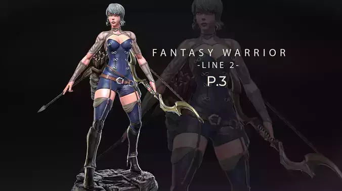 Fantasy Warrior - Line 2 - F3 -  3D print model