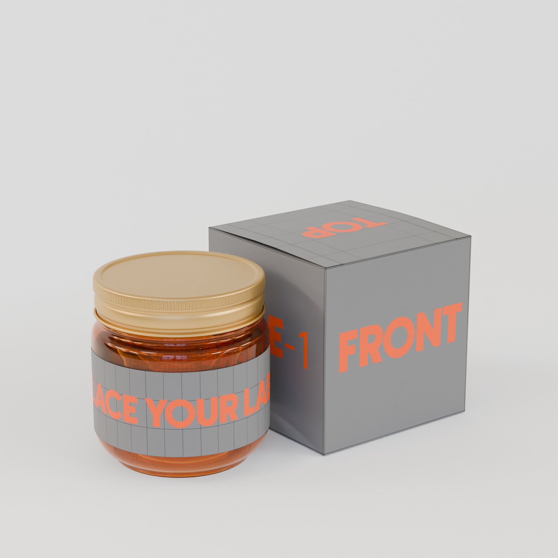 Customizable Jar and Packaging Box 3D Model 3D model_3