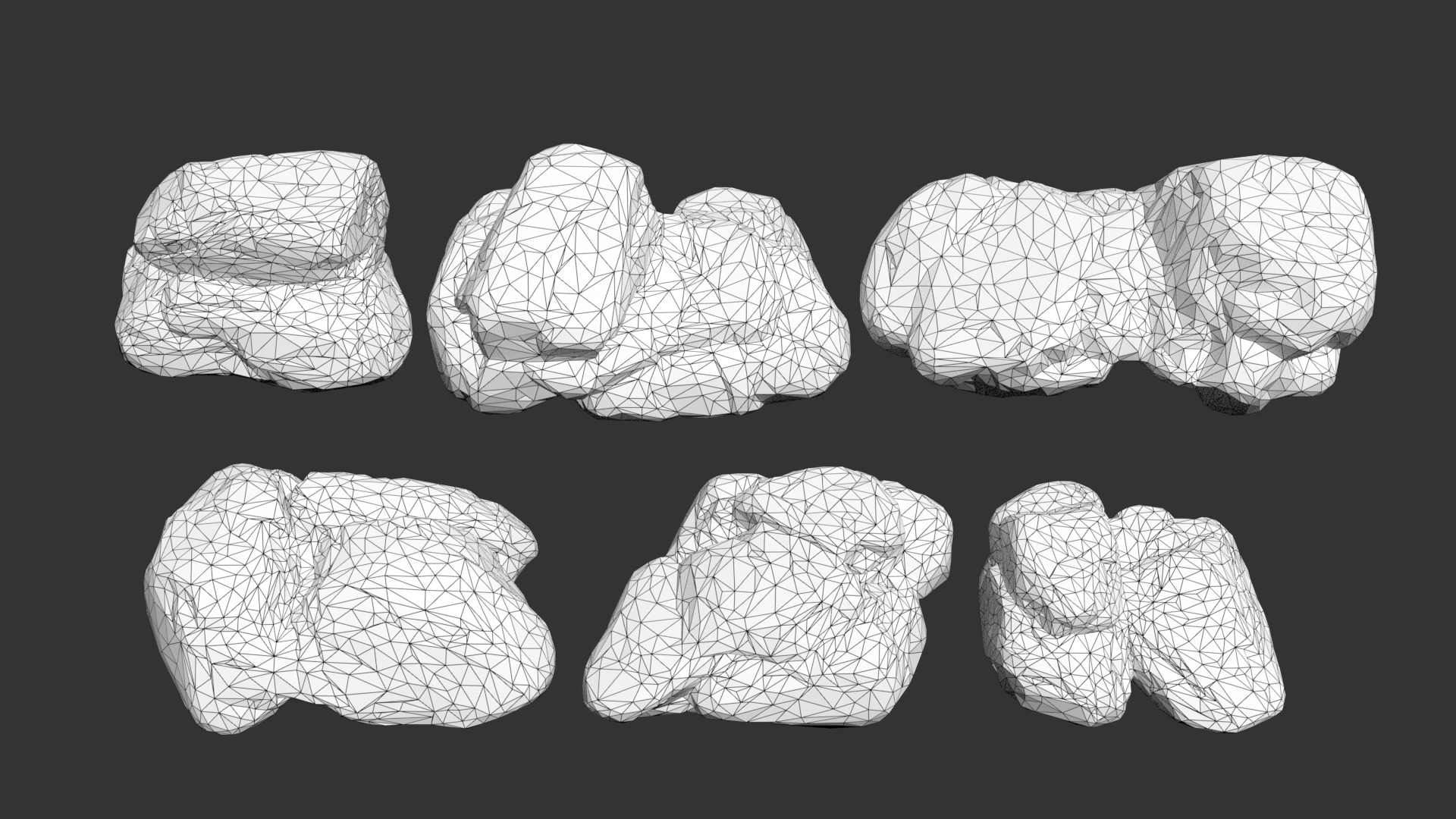 6 Boulder Rocks - 240823 Low-poly 3D model_8