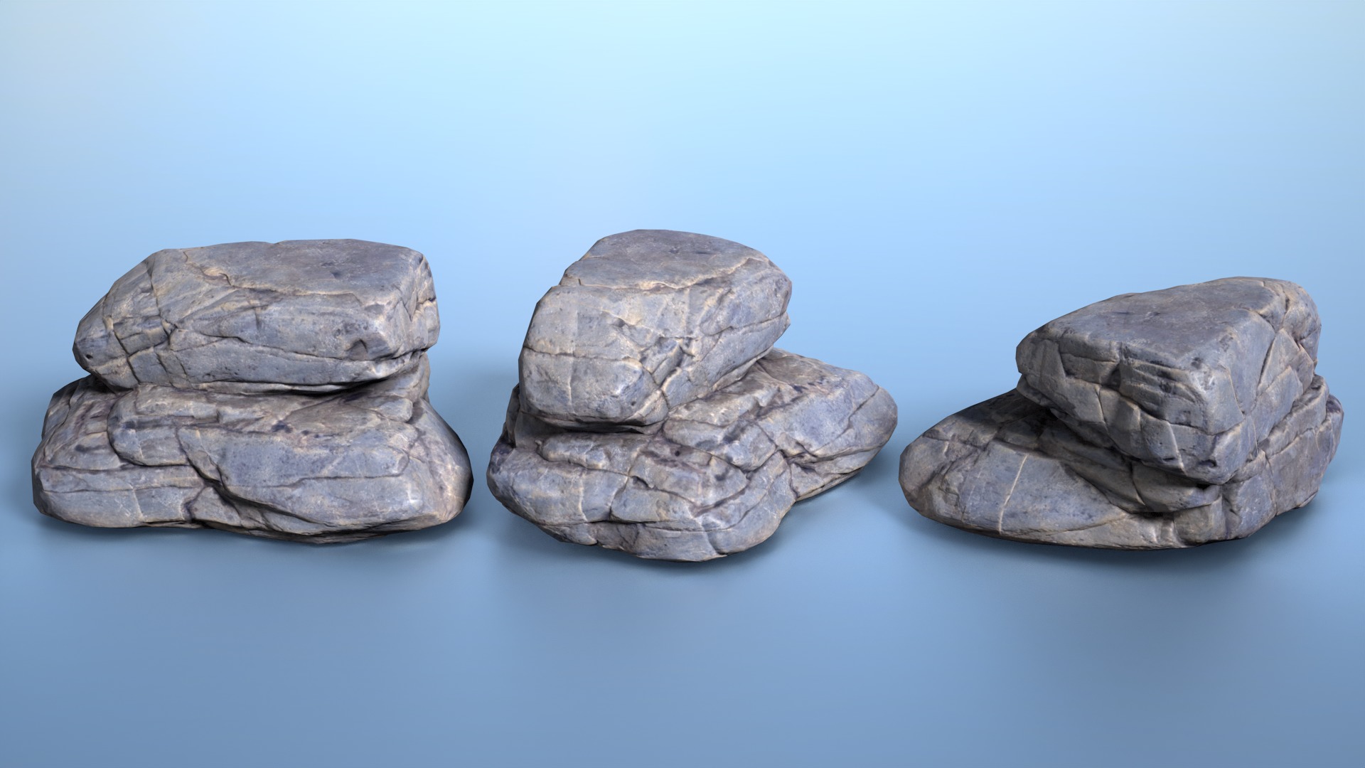 6 Boulder Rocks - 240823 Low-poly 3D model_3