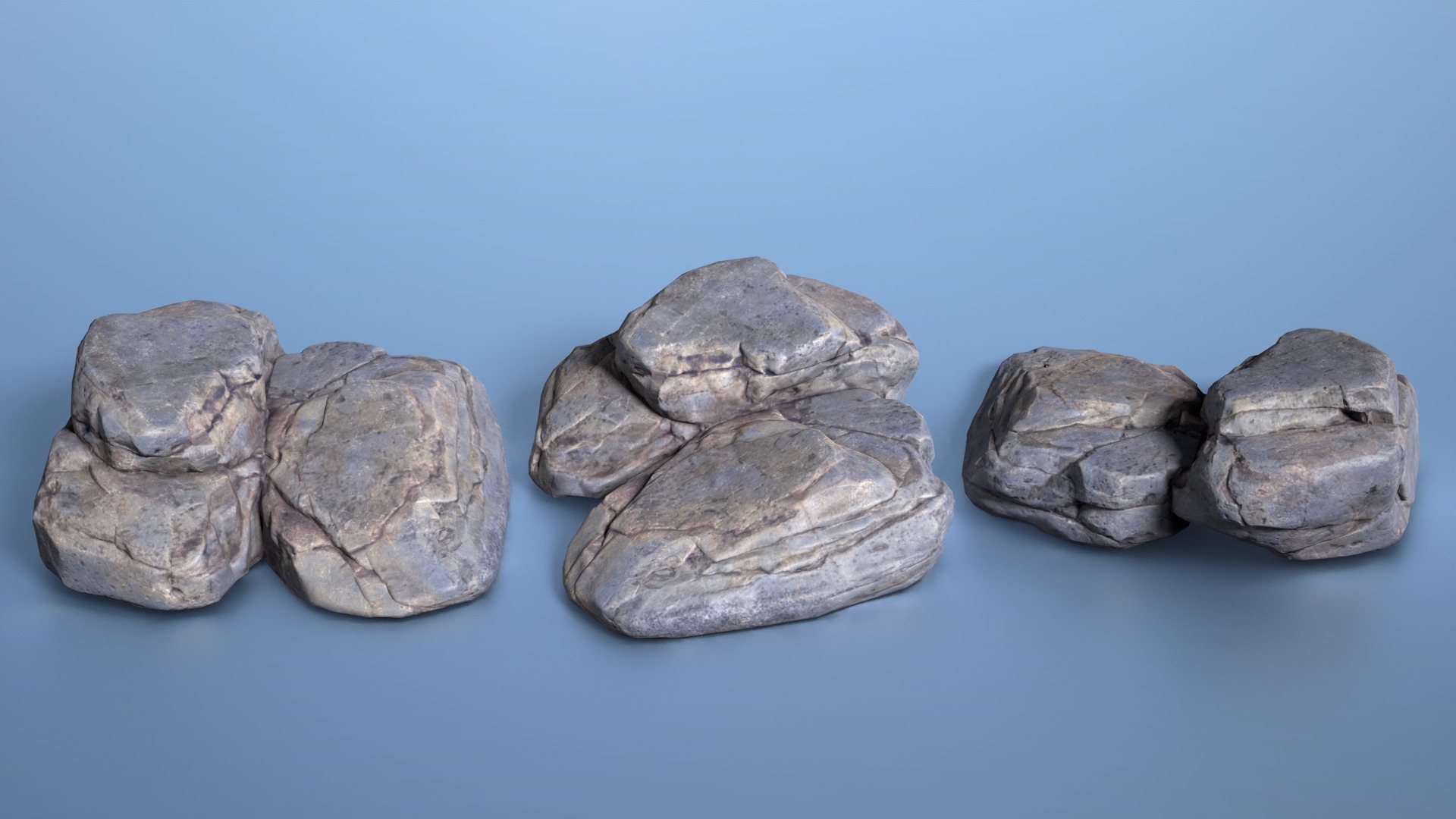 6 Boulder Rocks - 240823 Low-poly 3D model_5
