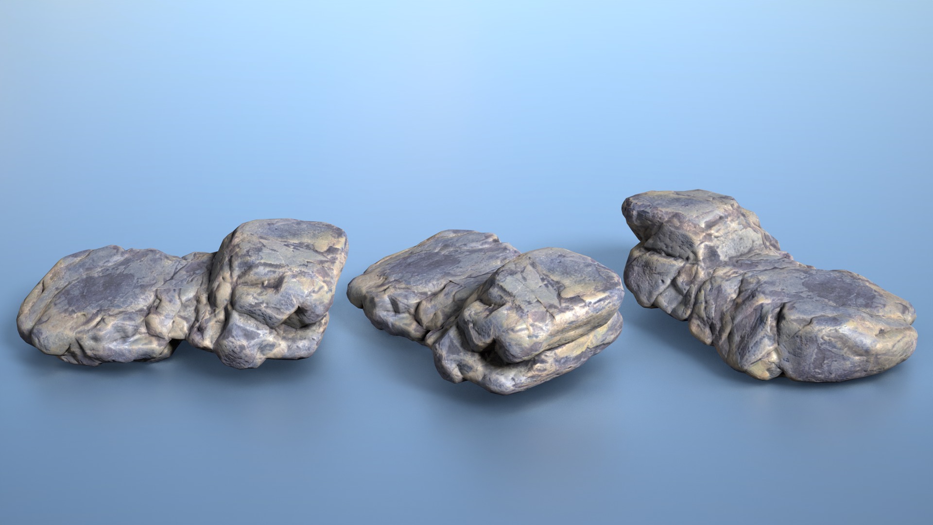 6 Boulder Rocks - 240823 Low-poly 3D model_7