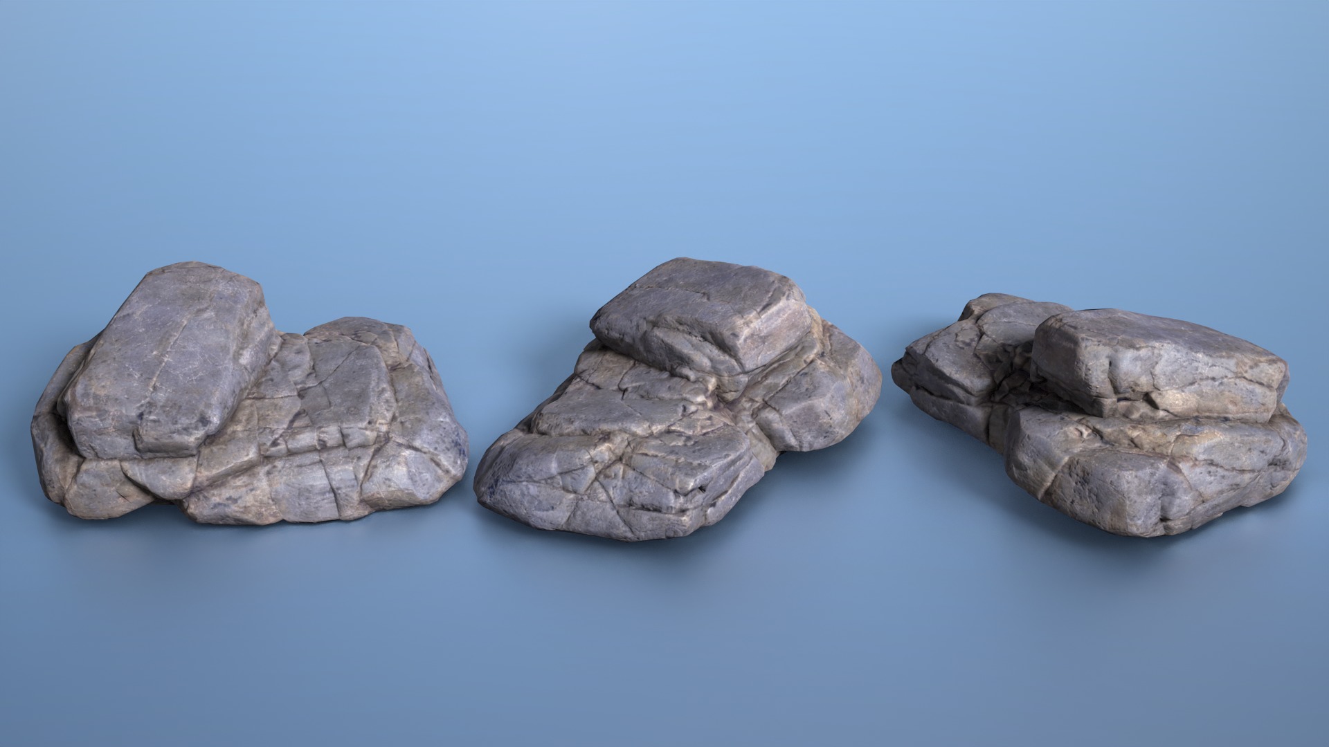 6 Boulder Rocks - 240823 Low-poly 3D model_6