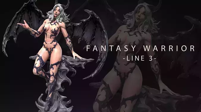 Fantasy Warrior - Line 3 - F3 -  3D print model