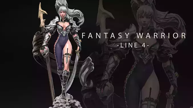 Fantasy Warrior - Line 4 - F1 -  3D print model