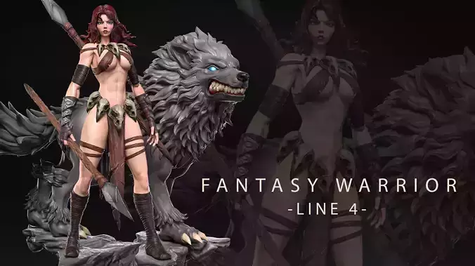 Fantasy Warrior - Line 4 - F2 -  3D print model