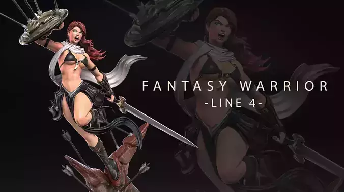 Fantasy Warrior - Line 4 - F3 -  3D print model