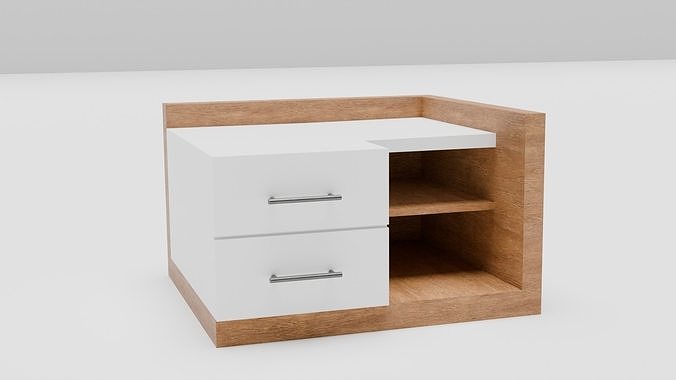 Realistically modelled bed side table Low-poly 3D model