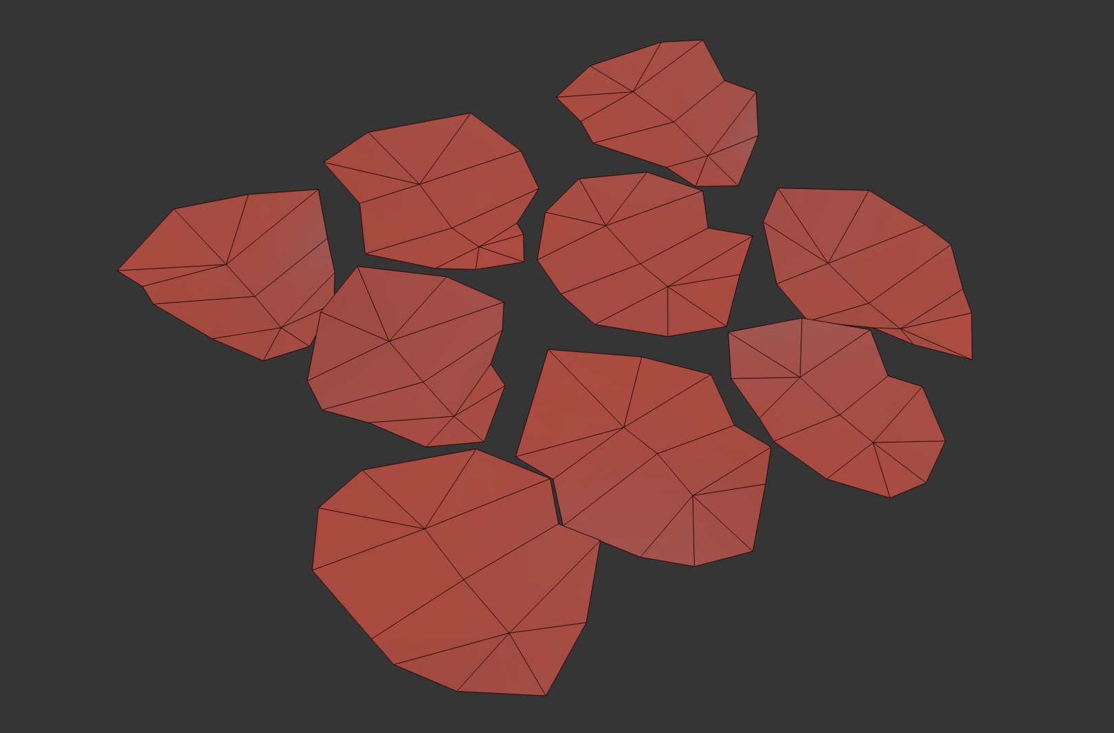  Autumn Oak Leaves Low-poly 3D model_6