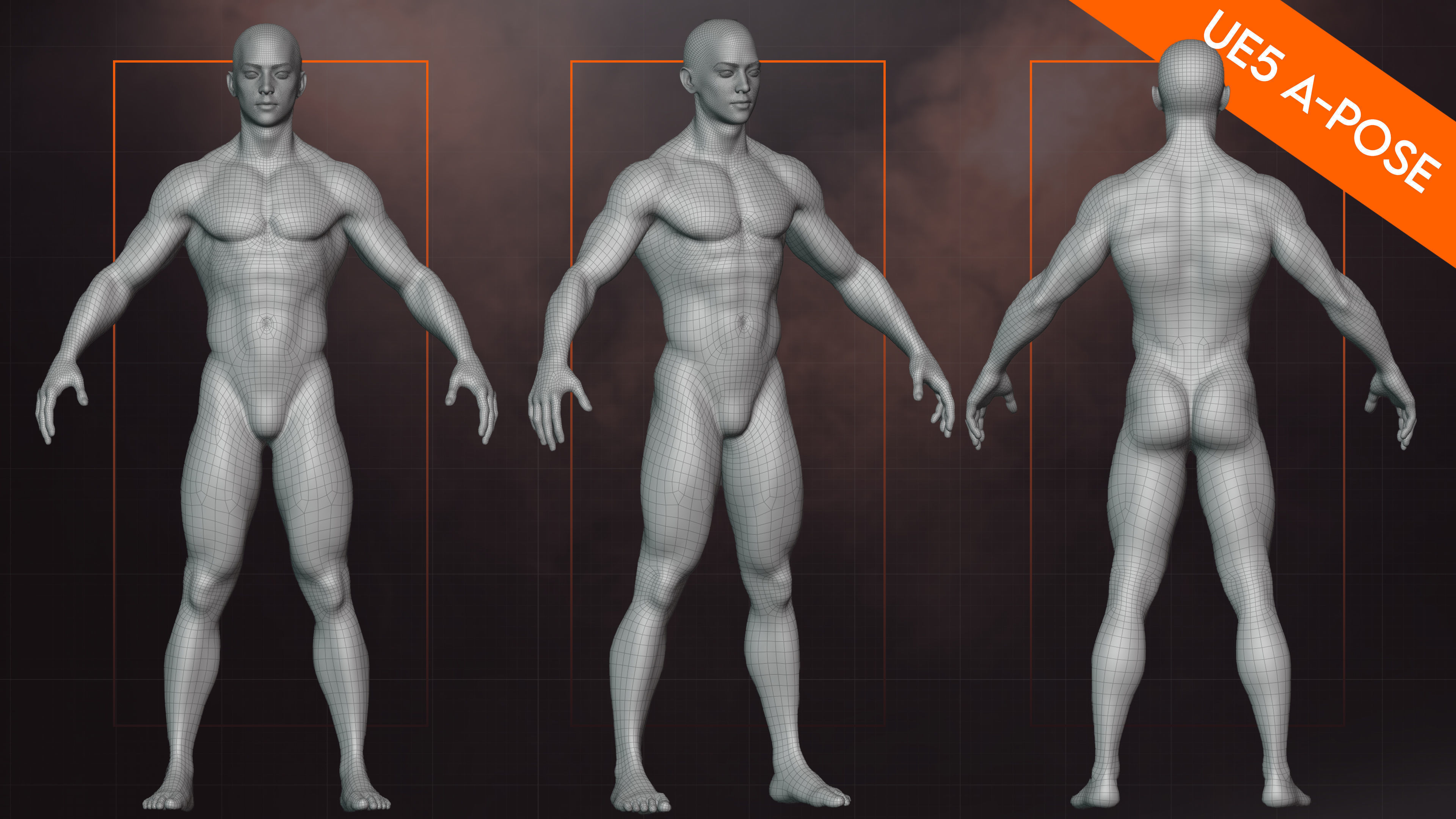 Male BaseMesh Vol 1 - Kim Low-poly 3D model_2