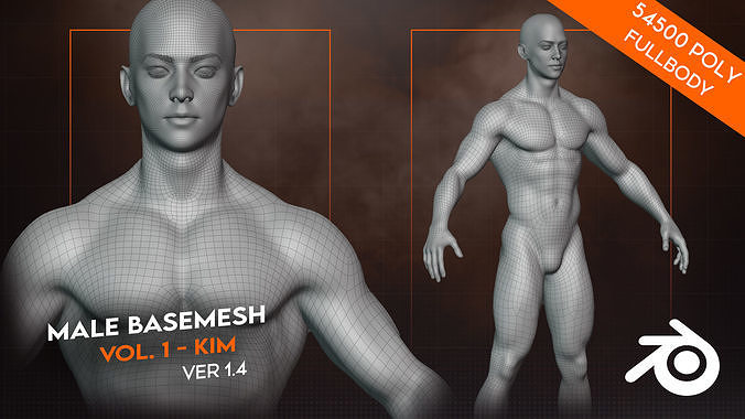 Male BaseMesh Vol 1 - Kim Low-poly 3D model