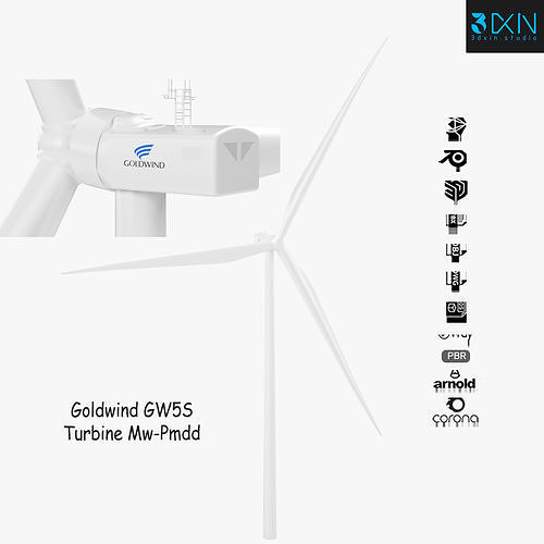 Wind Turbine Goldwind GW5S Mw-Pmdd 3D model