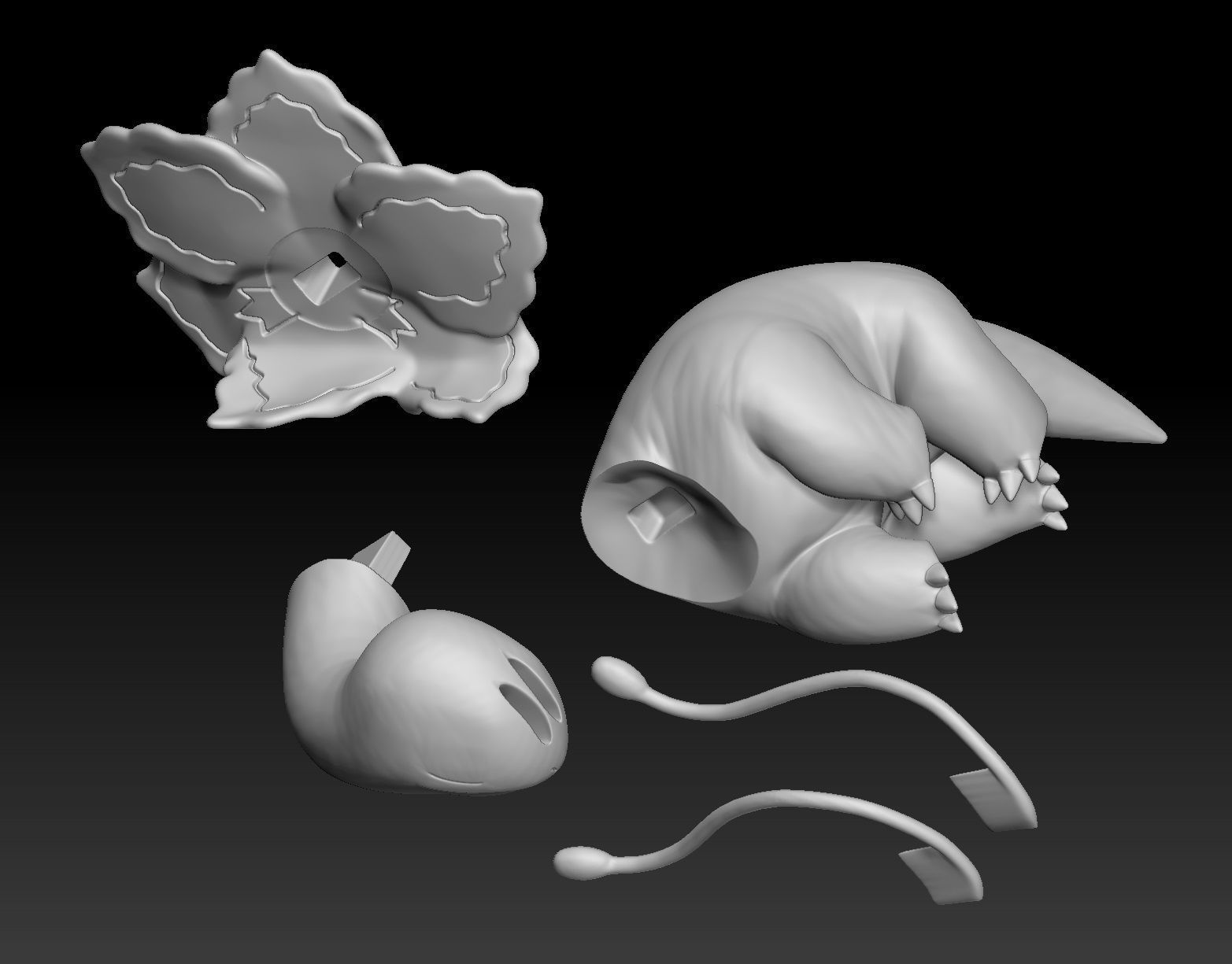 Pokemon Chikorita Bayleef Meganium 3D print model_6