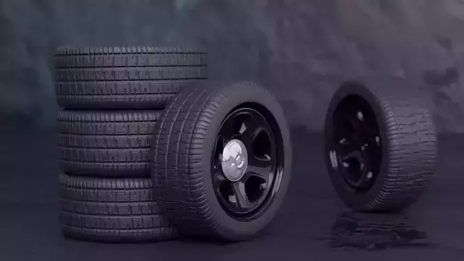 Police car wheel low poly 3d model Free low-poly 3D model