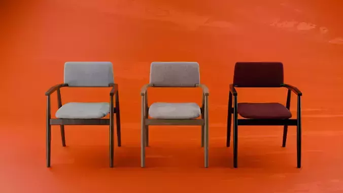 Arma Wooden Chair 3d model