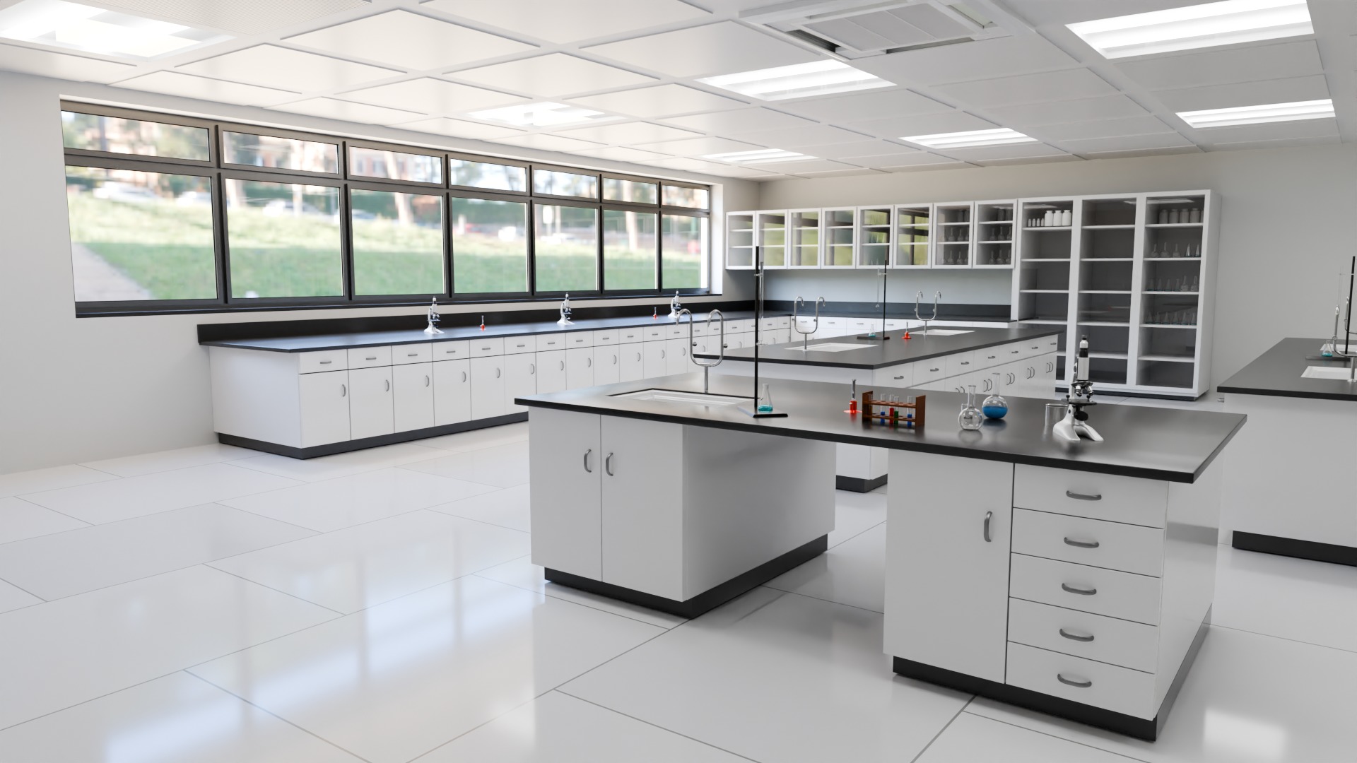 High School Laboratory  Low-poly 3D model_1