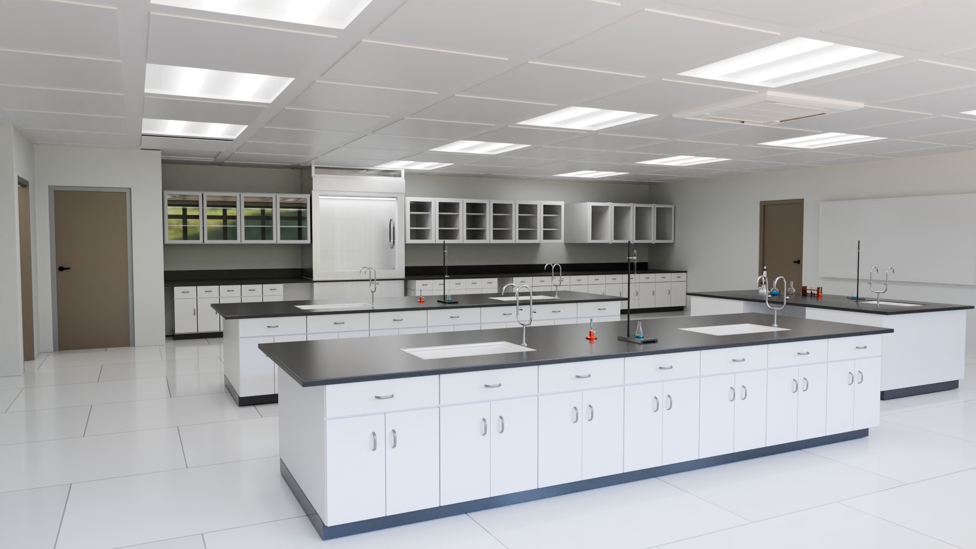 High School Laboratory  Low-poly 3D model_3