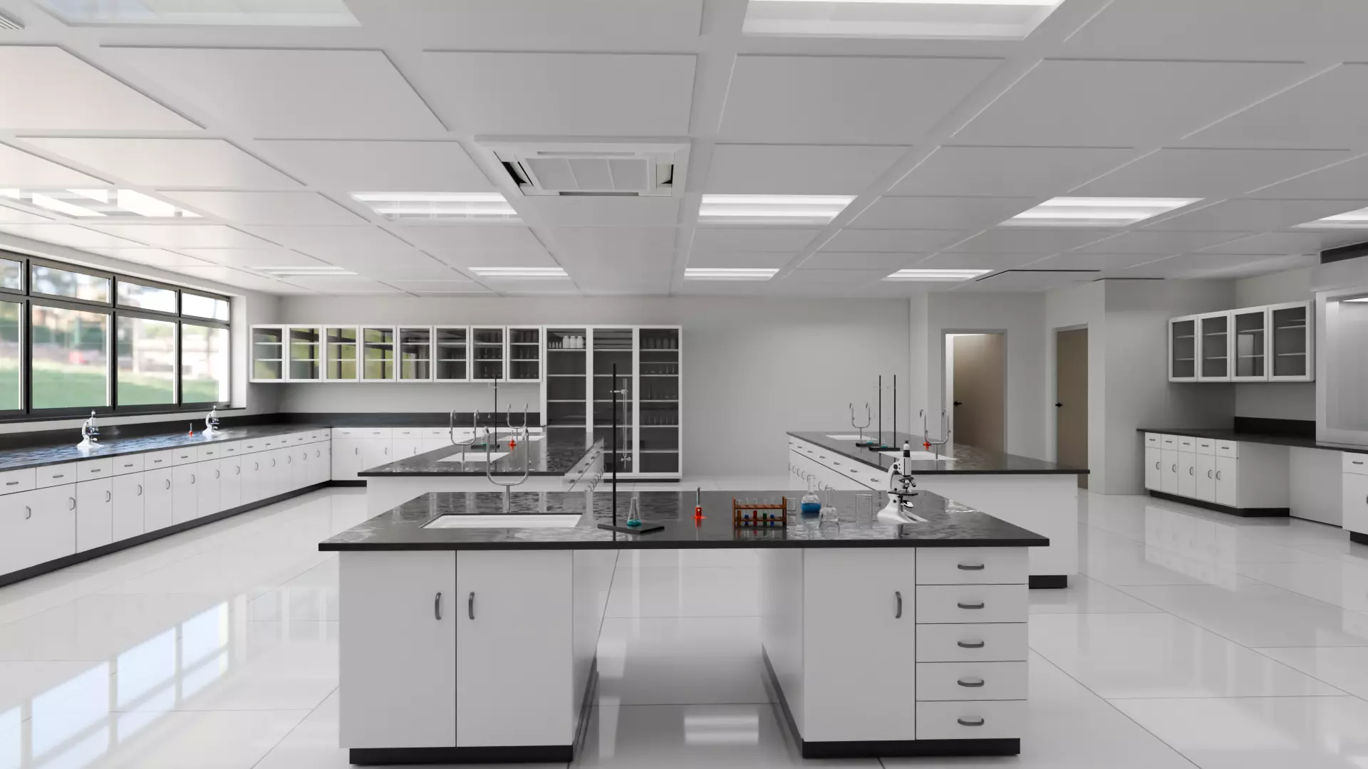 High School Laboratory  Low-poly 3D model_0