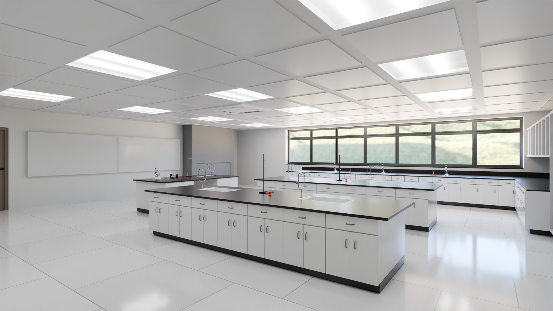 High School Laboratory  Low-poly 3D model_2