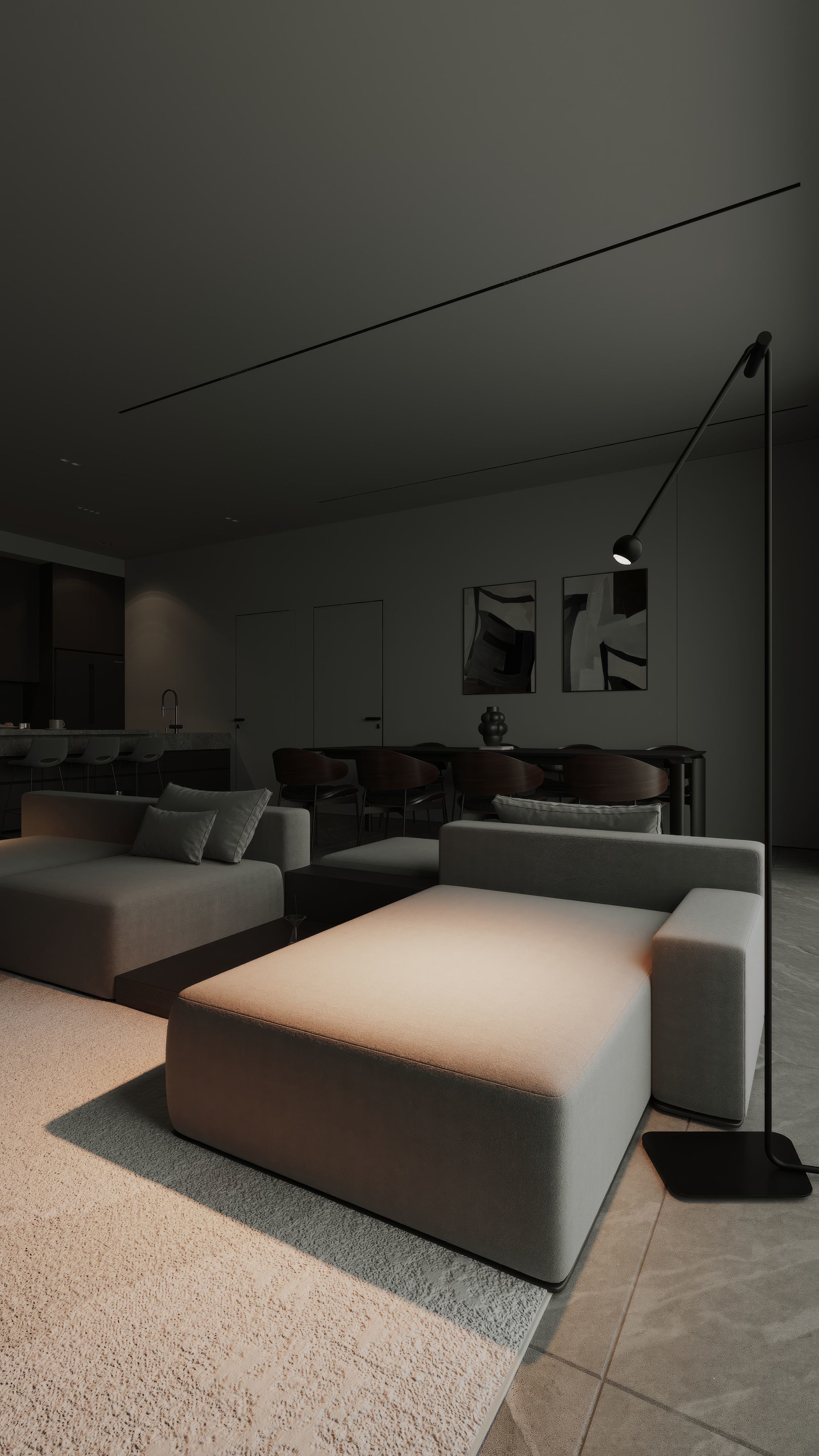 Dark interior scene 3D model_5