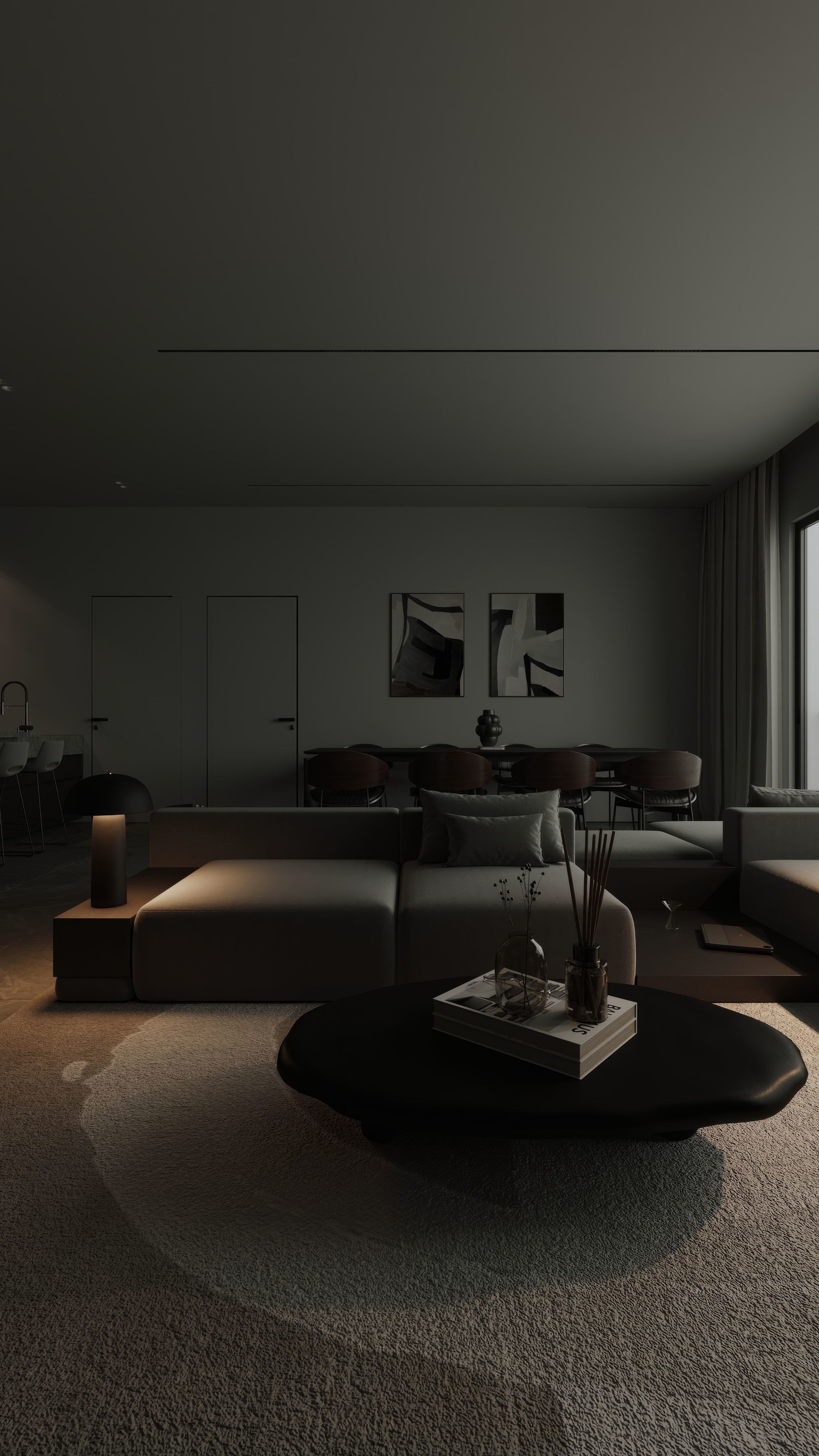 Dark interior scene 3D model_6