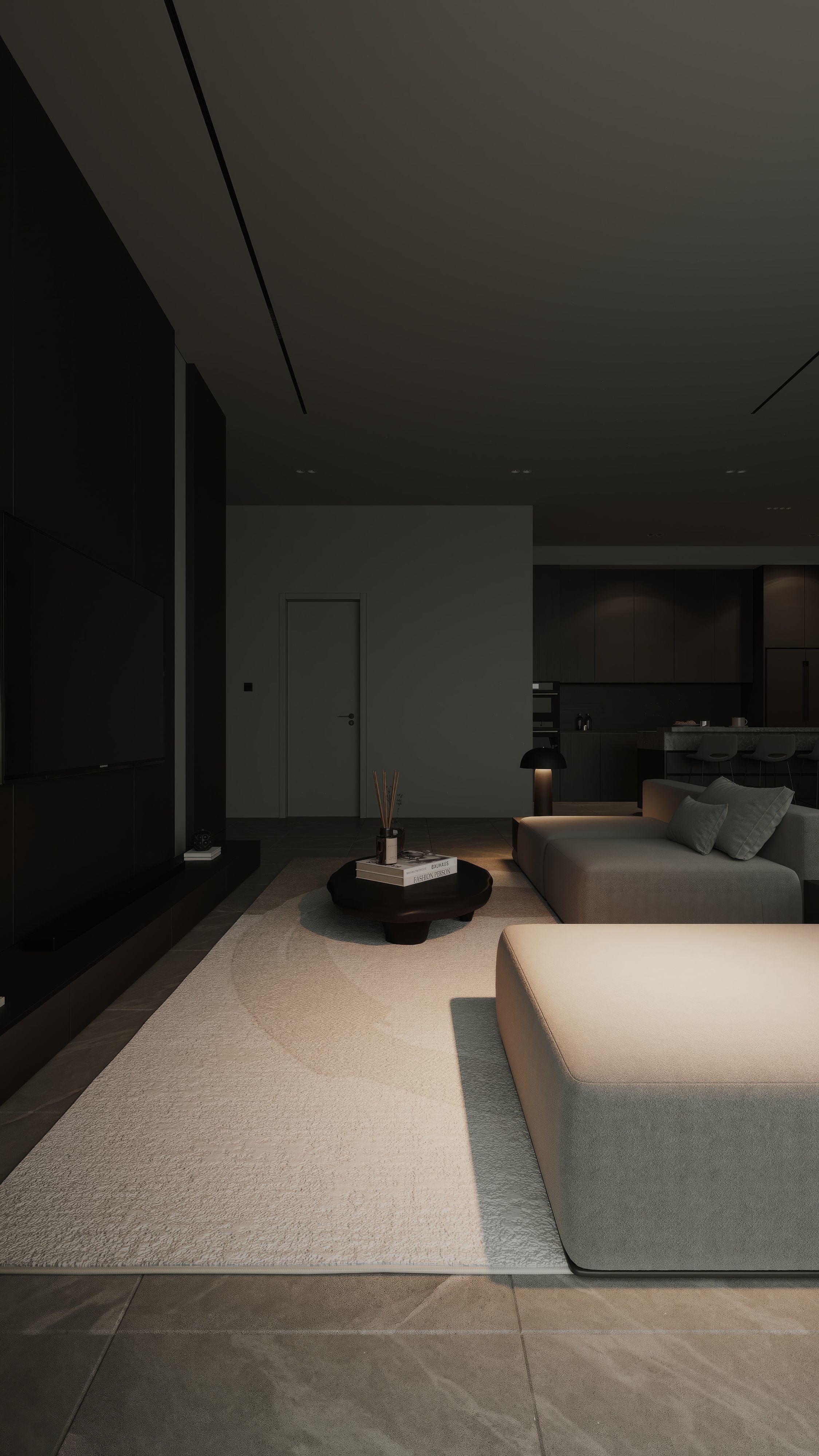 Dark interior scene 3D model_1