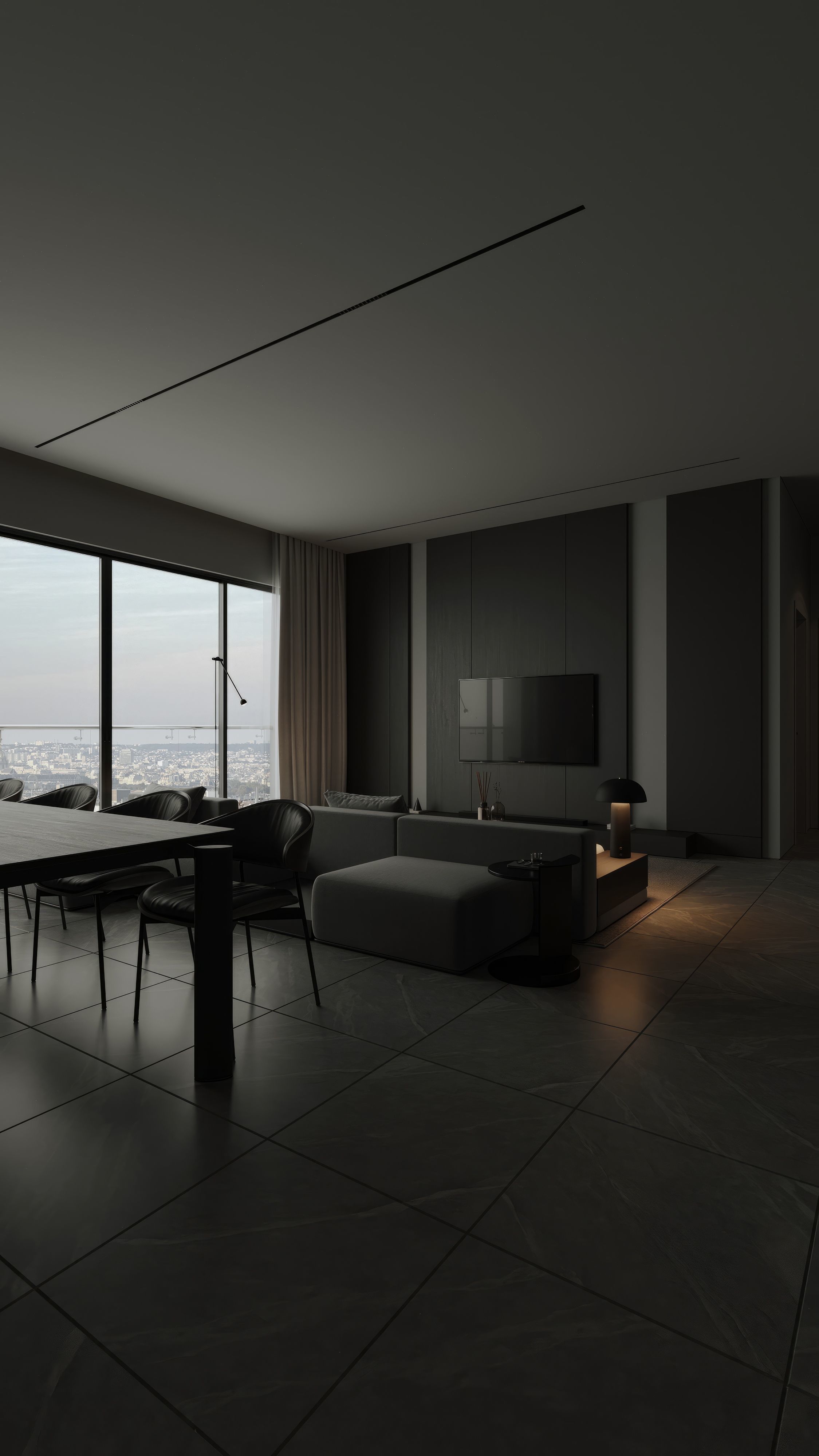 Dark interior scene 3D model_3