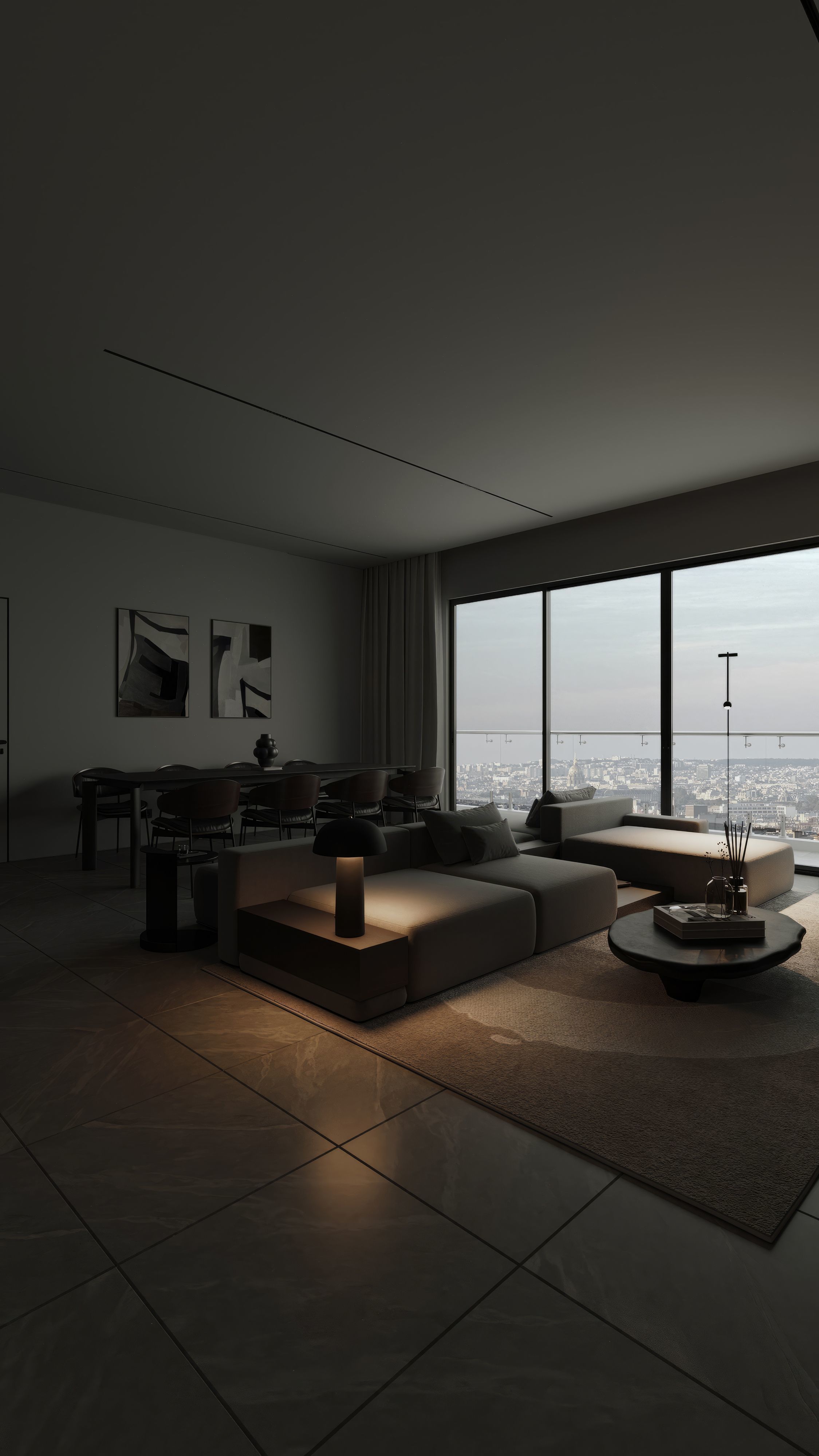 Dark interior scene 3D model_4