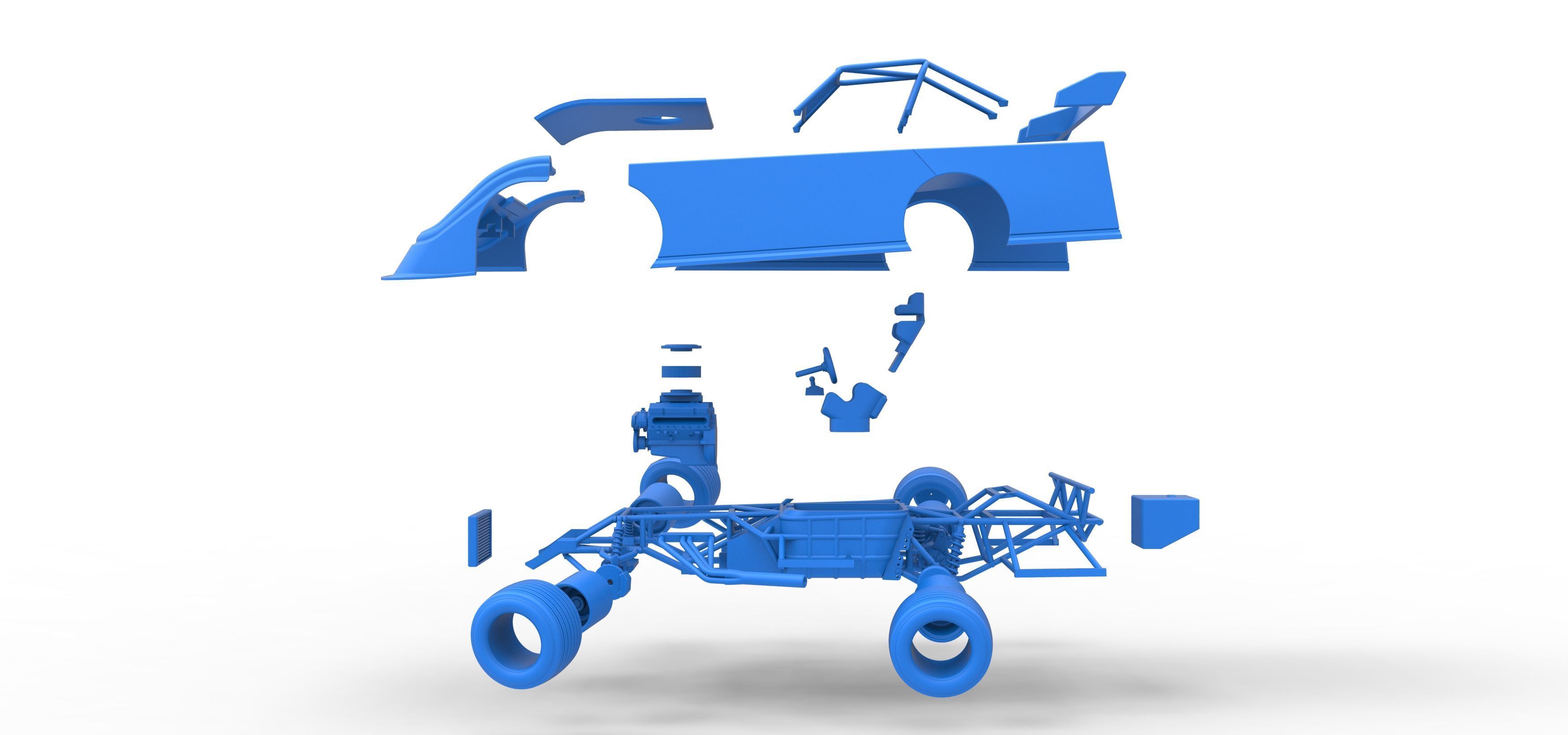 Super Dirt Late model while turning V2 Scale 1 to 25 3D print model_59