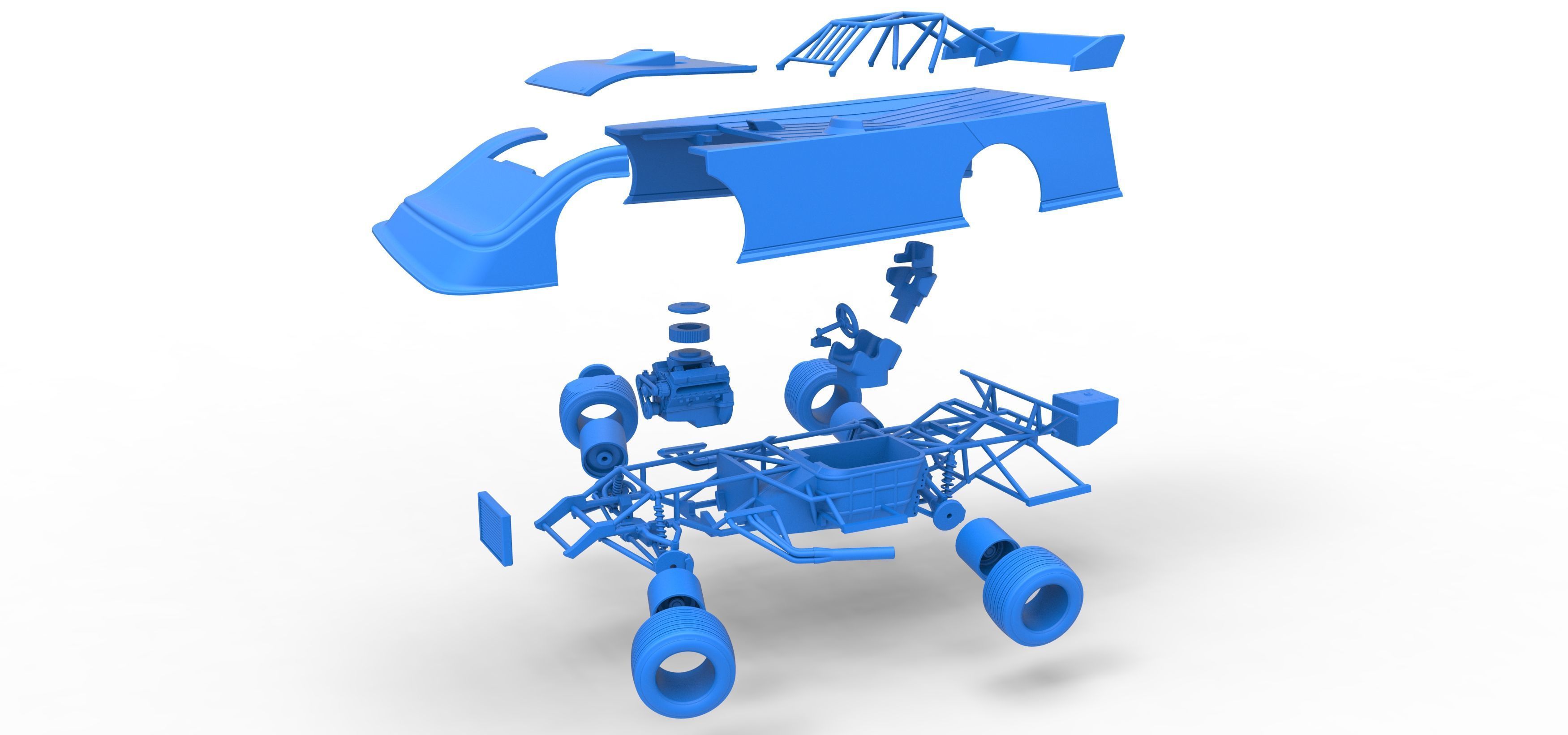 Super Dirt Late model while turning V2 Scale 1 to 25 3D print model_55