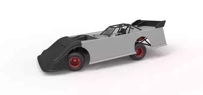 Super Dirt Late model while turning V2 Scale 1 to 25