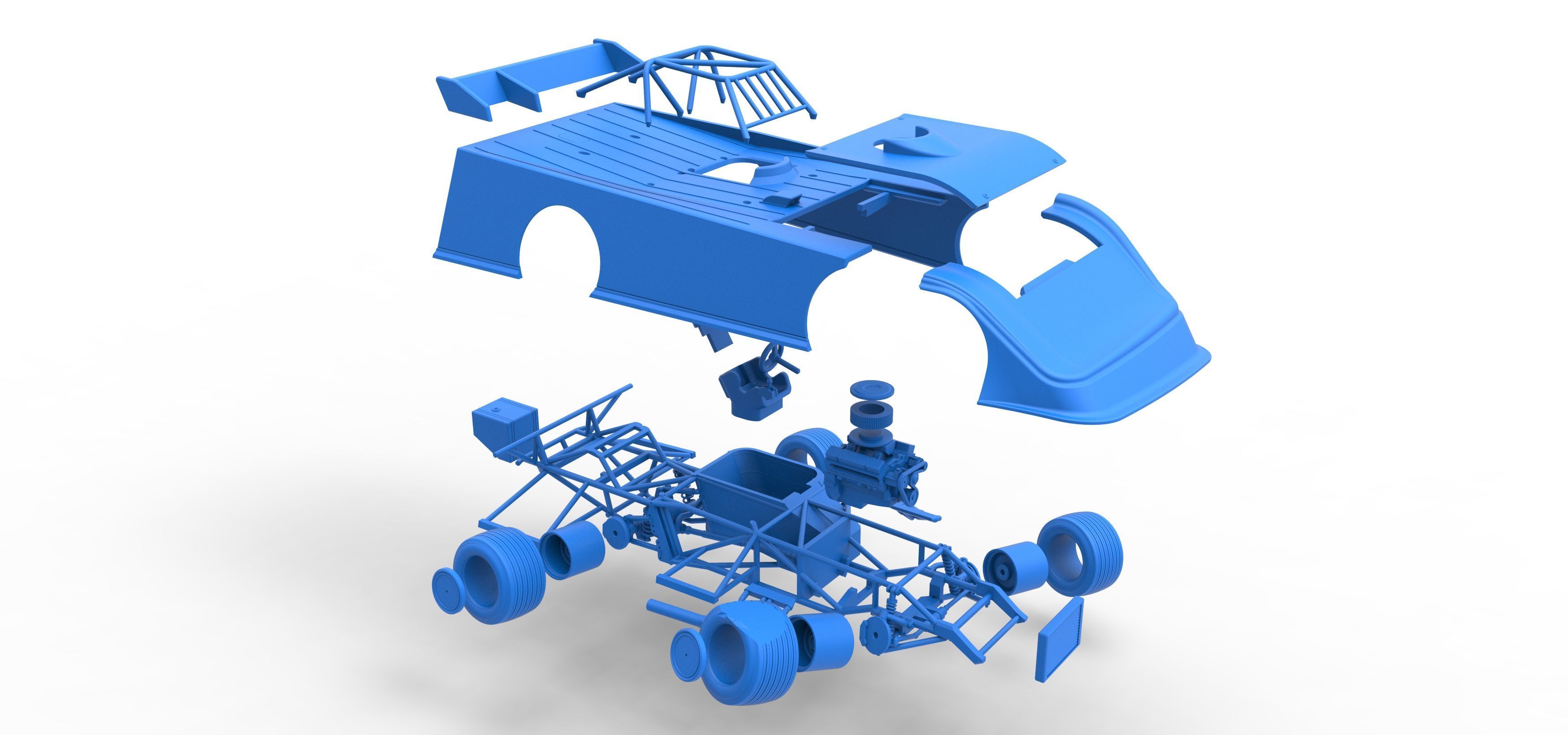 Super Dirt Late model while turning V2 Scale 1 to 25 3D print model_65