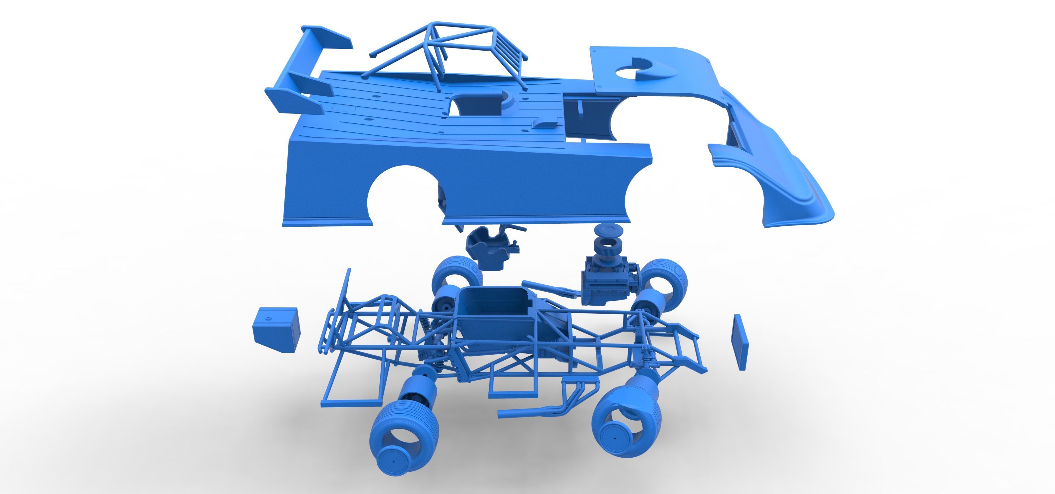 Super Dirt Late model while turning V2 Scale 1 to 25 3D print model_64