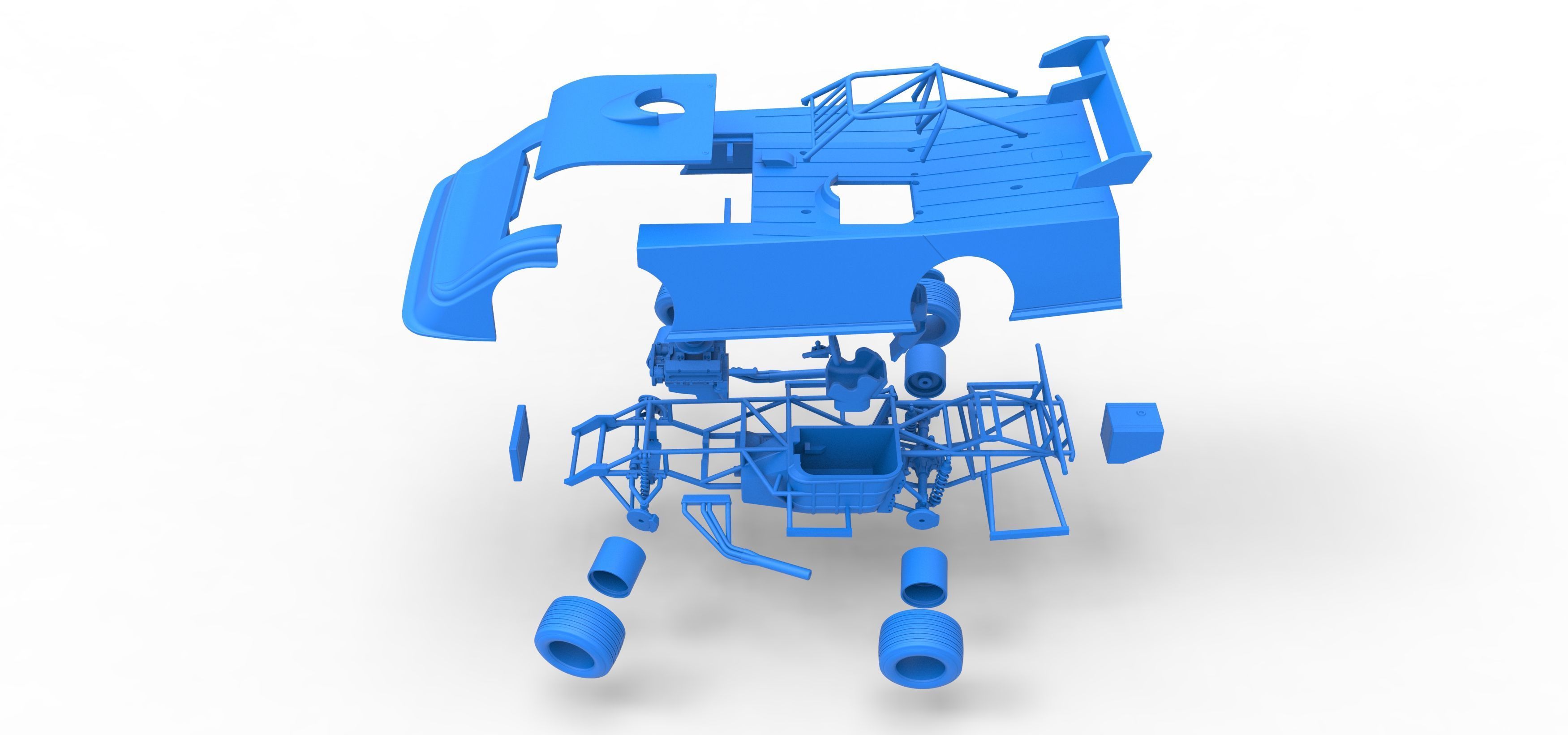 Super Dirt Late model while turning V2 Scale 1 to 25 3D print model_60