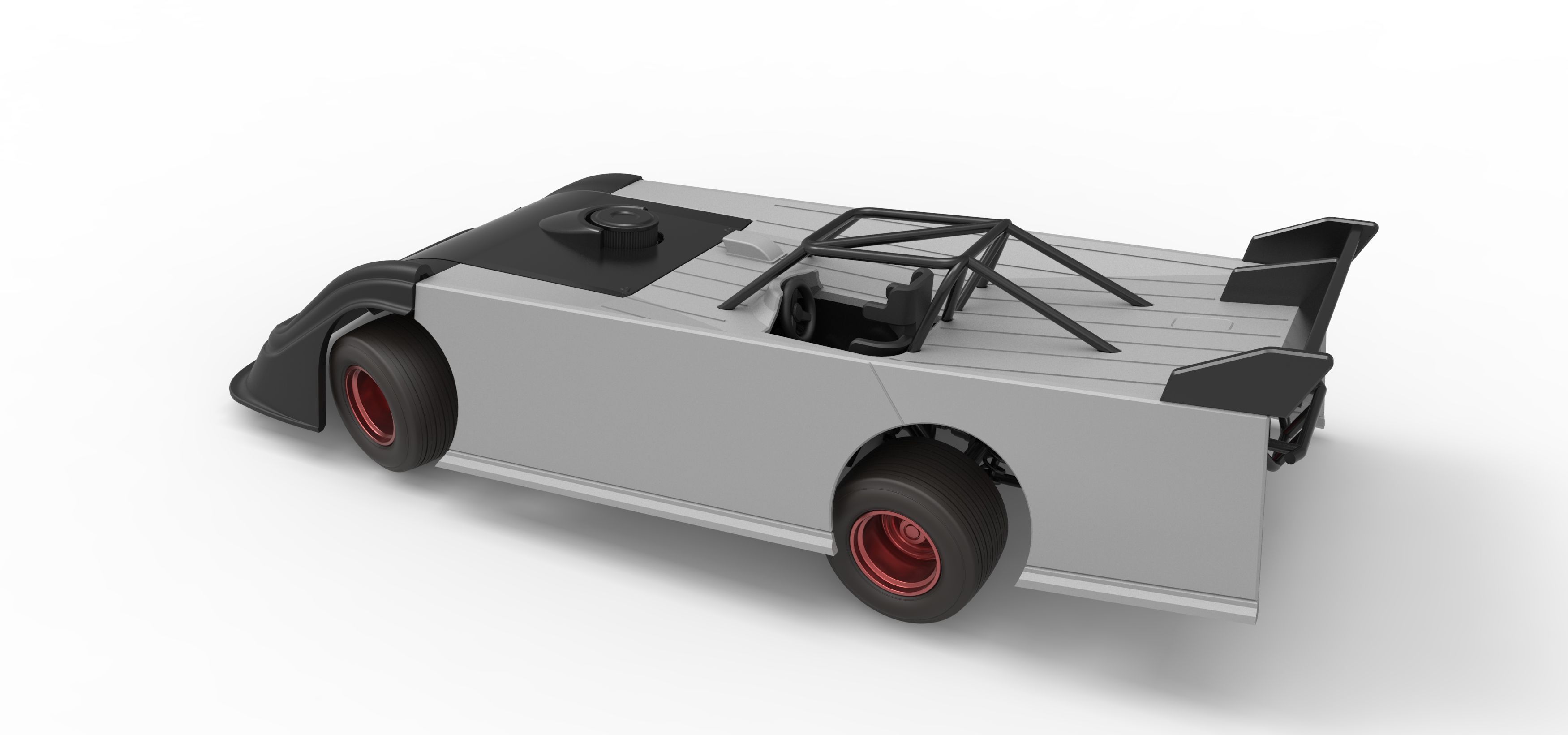 Super Dirt Late model while turning V2 Scale 1 to 25 3D print model_12