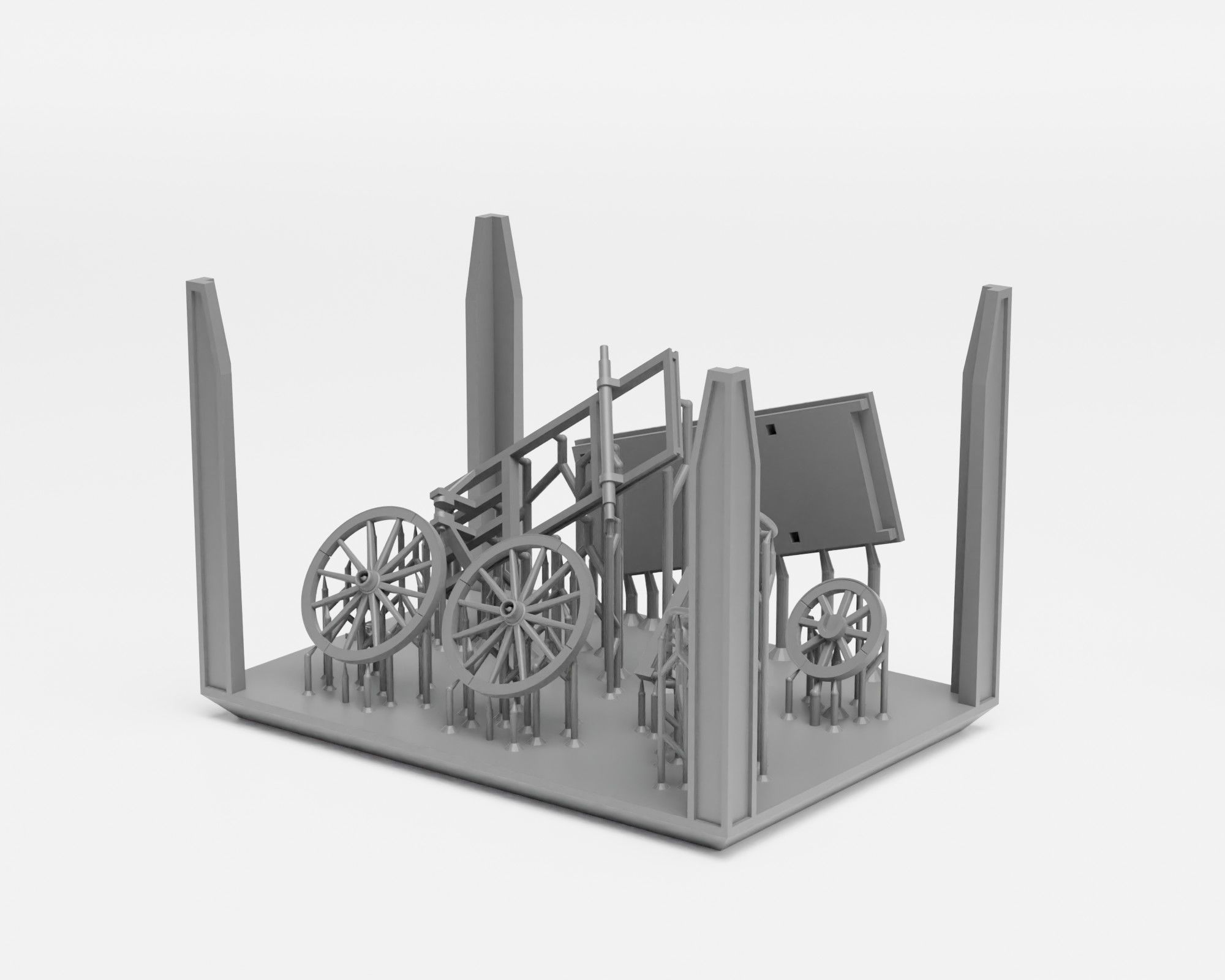 Barrel organ - 1-35 scale model kit - Supported 3D print model_5