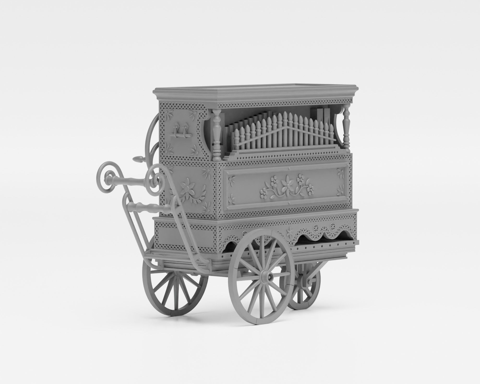 Barrel organ - 1-35 scale model kit - Supported 3D print model_2