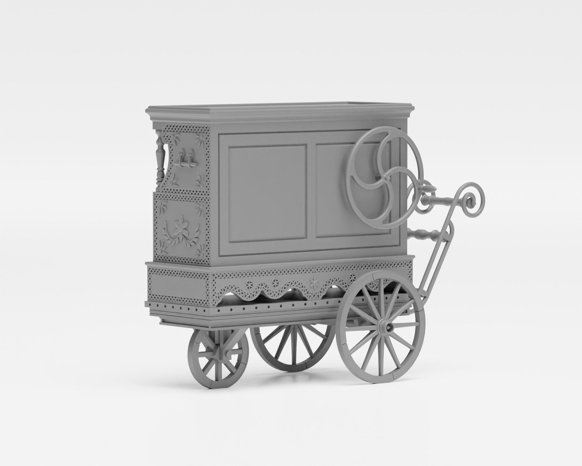 Barrel organ - 1-35 scale model kit - Supported 3D print model_1