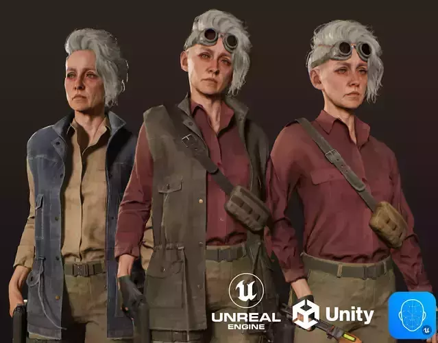 Adventure Character Sarah from Pack 2 Low-poly 3D model