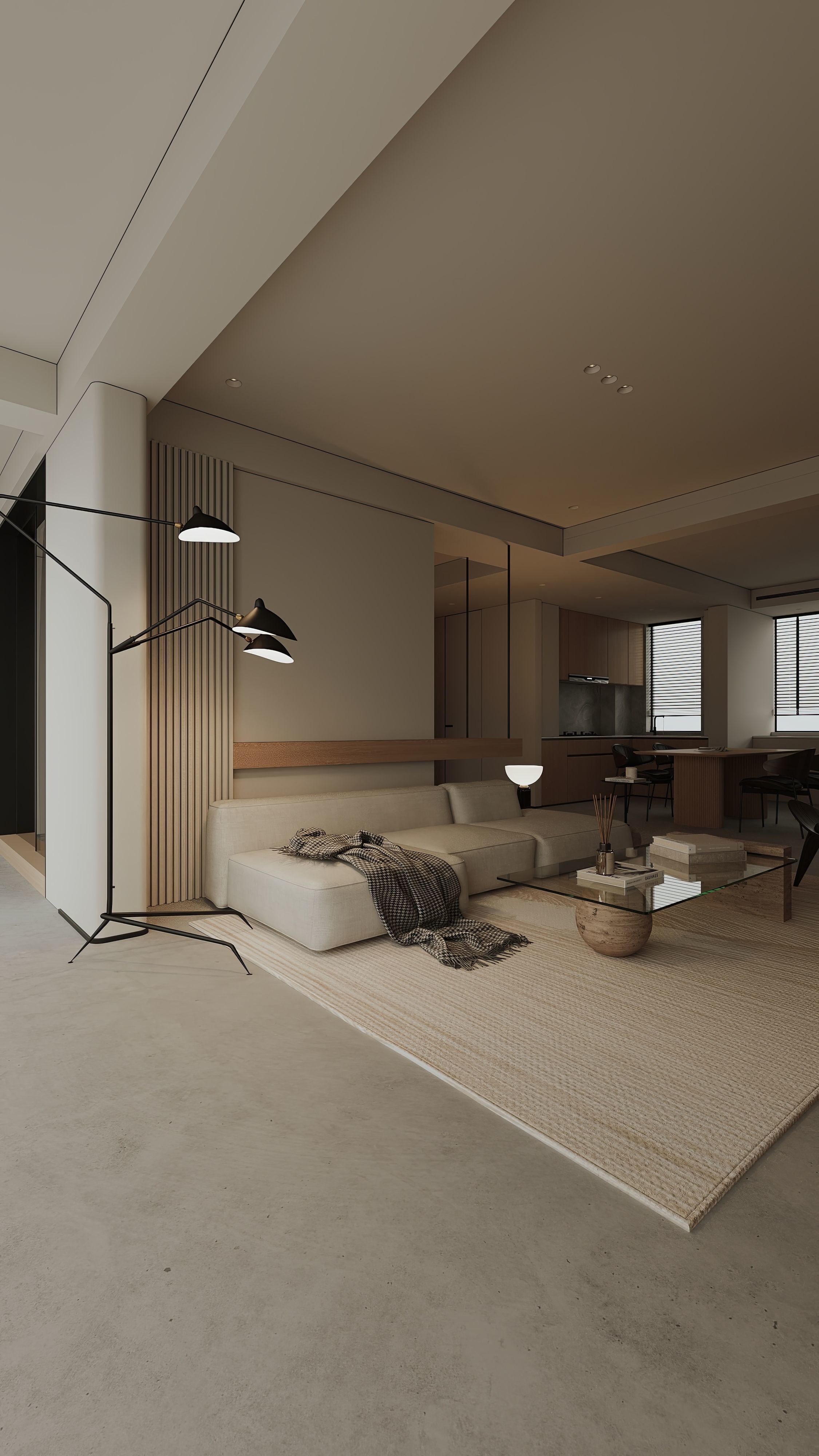 Interior scene kitchen and livingroom 3D model_9