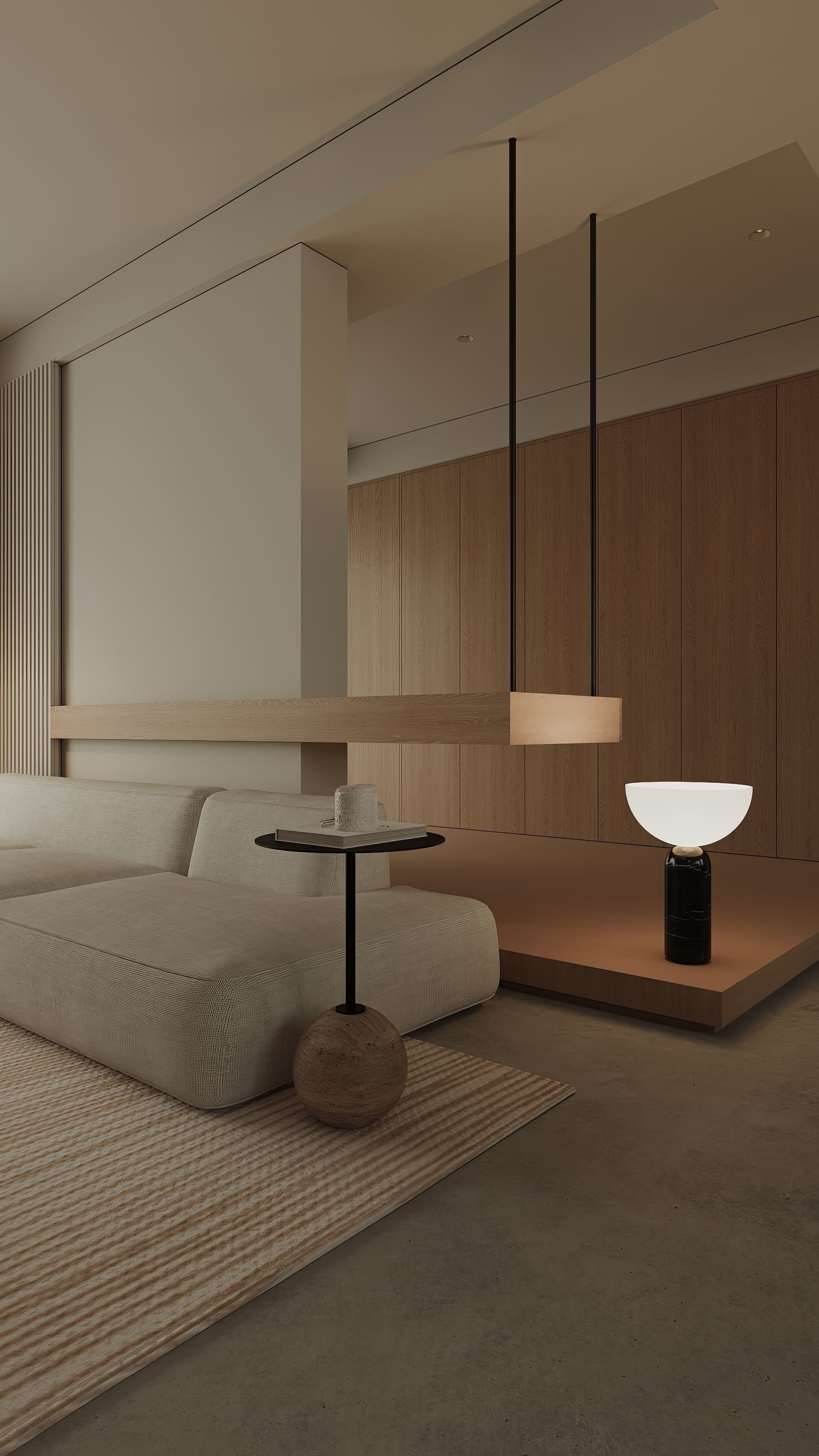 Interior scene kitchen and livingroom 3D model_3