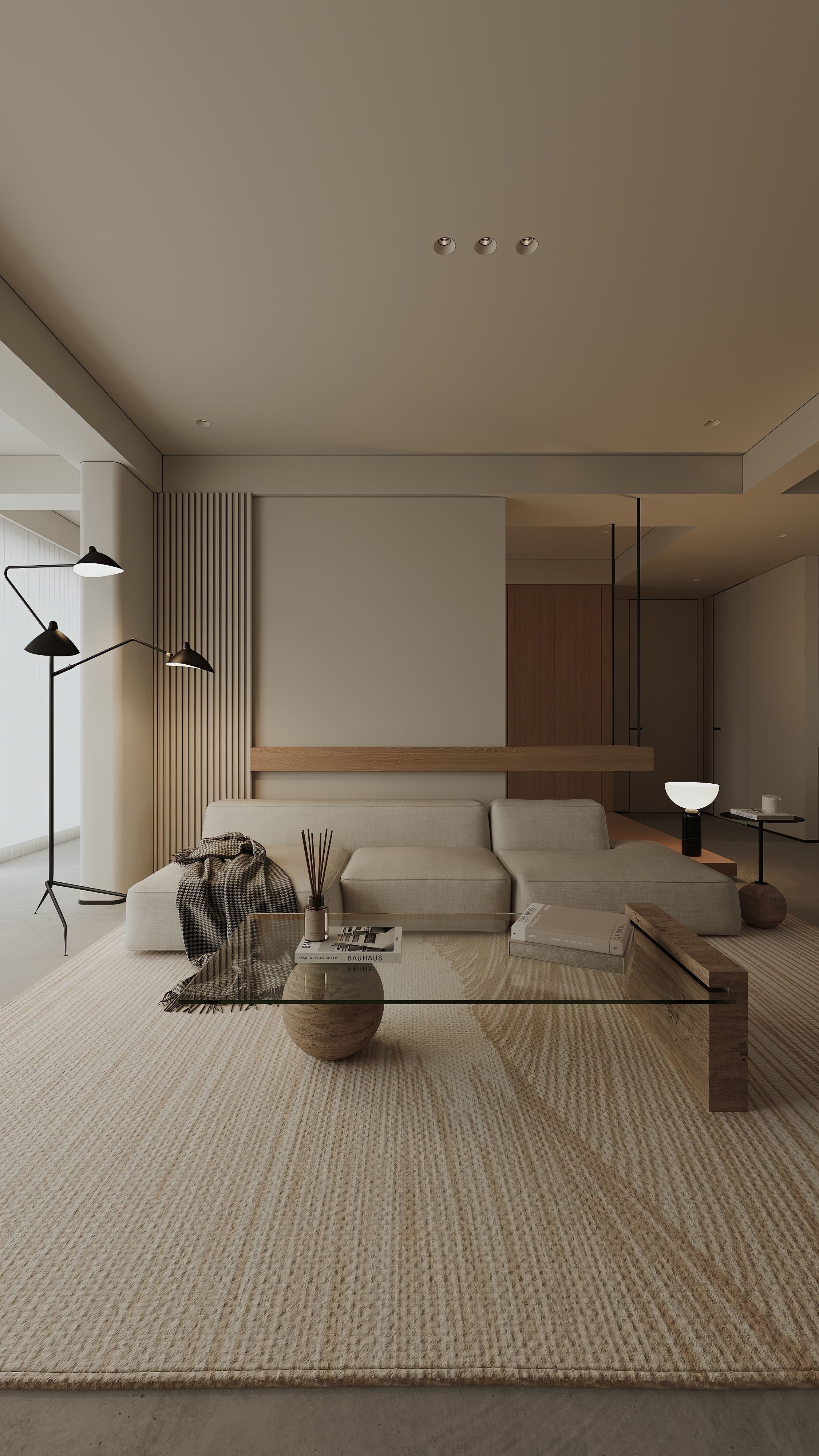 Interior scene kitchen and livingroom 3D model_1