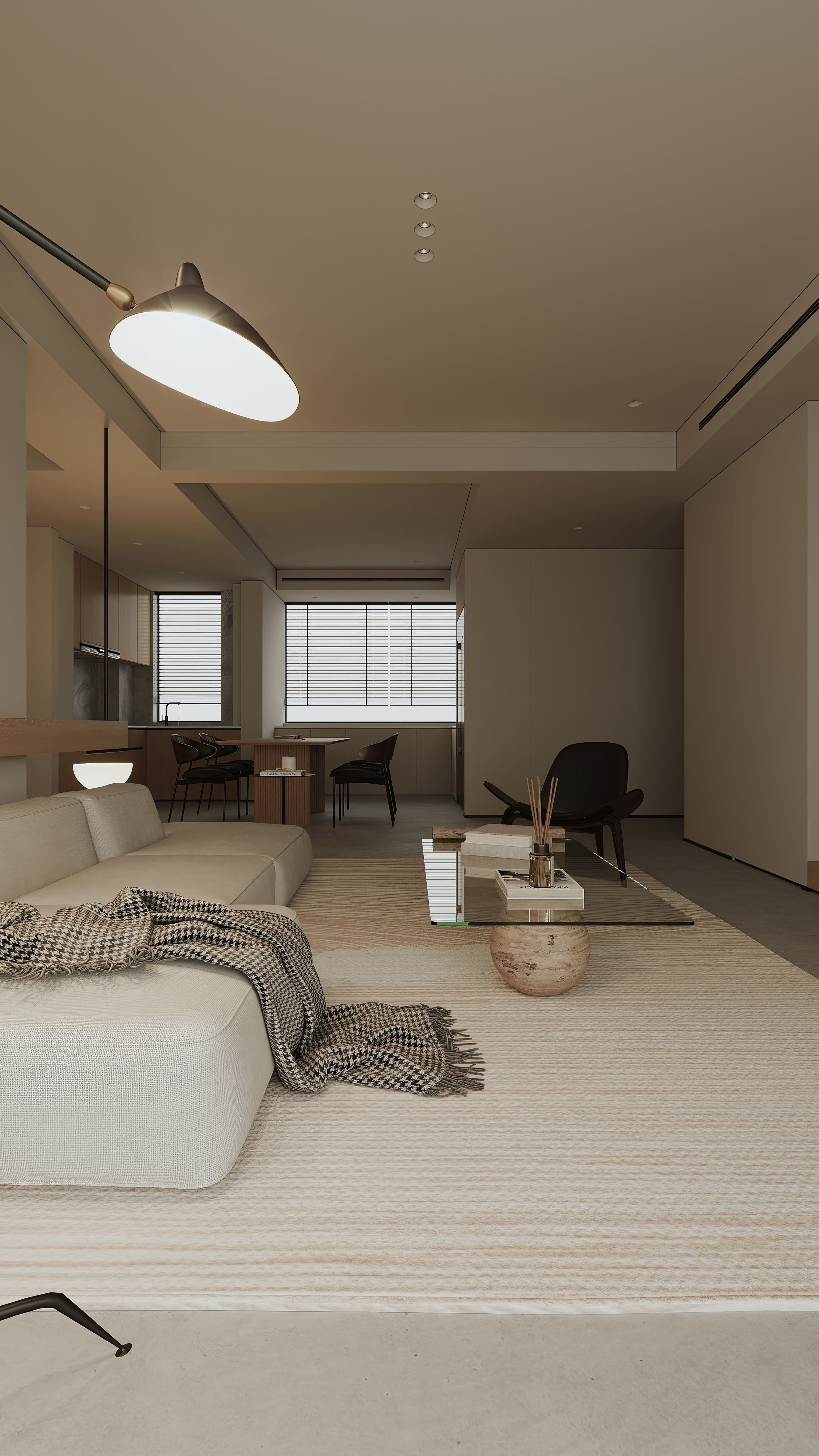 Interior scene kitchen and livingroom 3D model_12