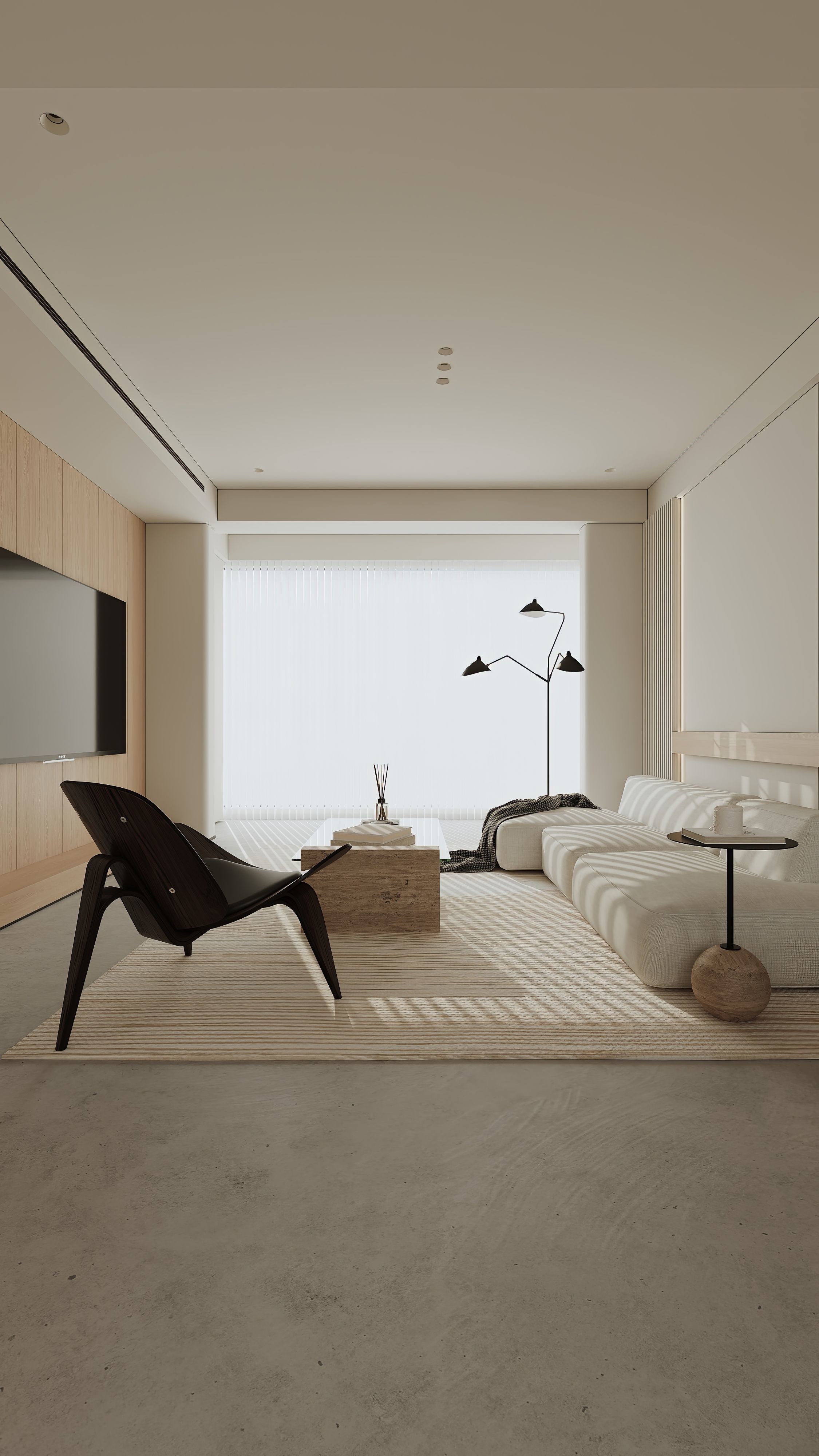 Interior scene kitchen and livingroom 3D model_2