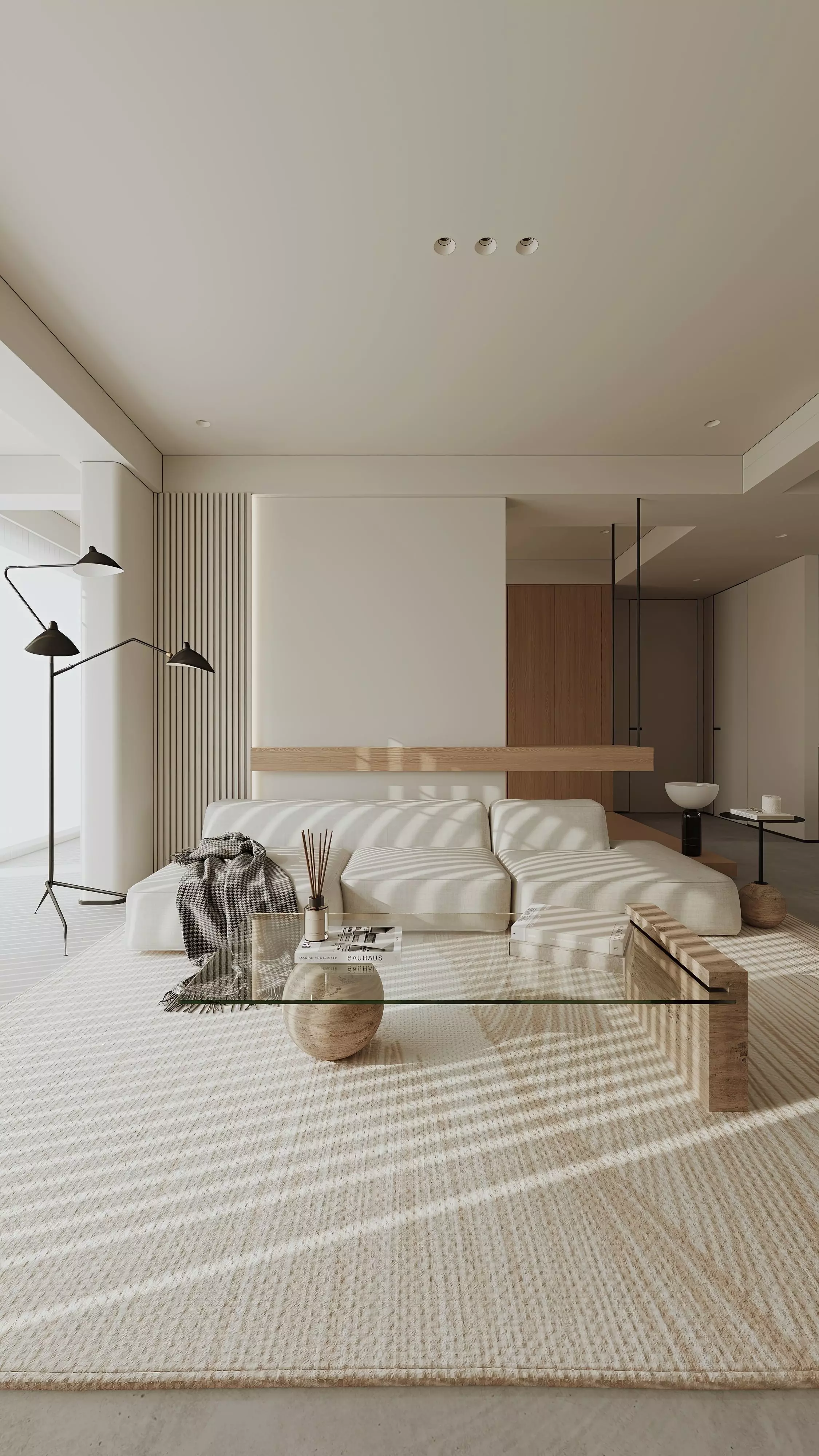 Interior scene kitchen and livingroom 3D model_0