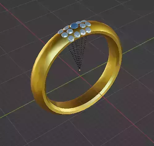 Gold  Blue Diamond Ring