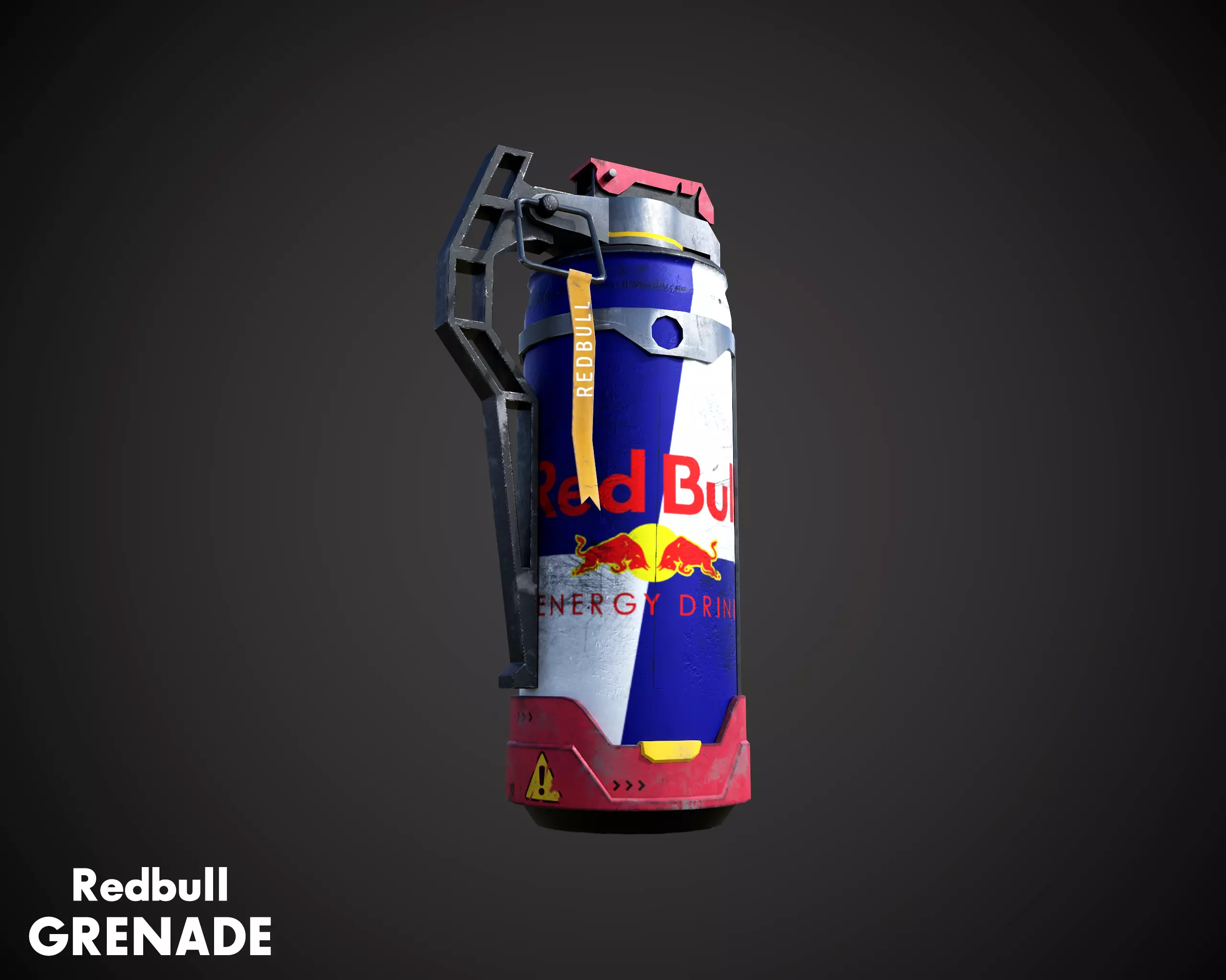 Redbull grenade stylized Low-poly 3D model